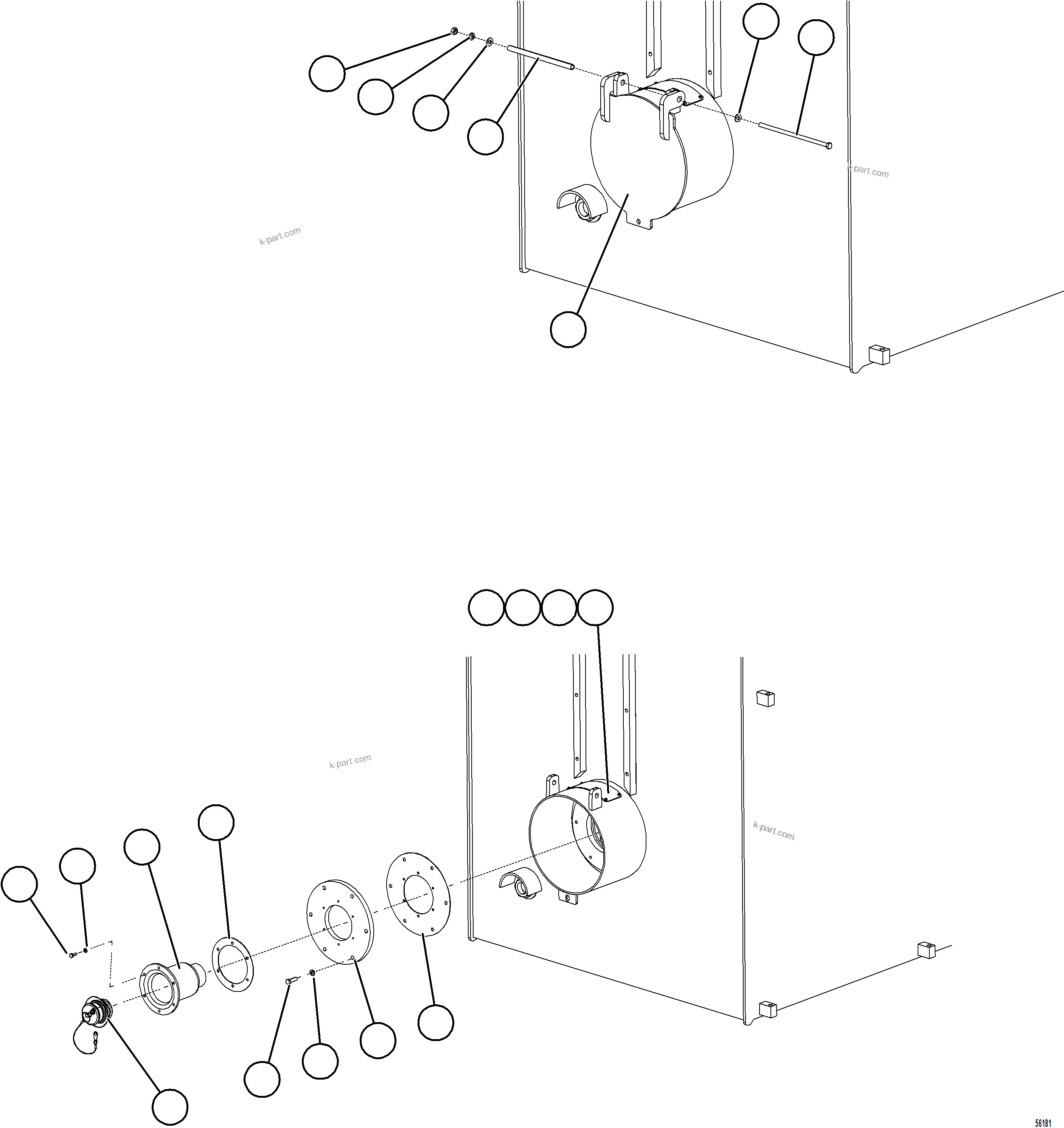 Komatsu parts book diagram for AFE69-Q 730E-8 S/N A40064, A40067  ASSMANG: FUEL TANK QUICK FILL - RH