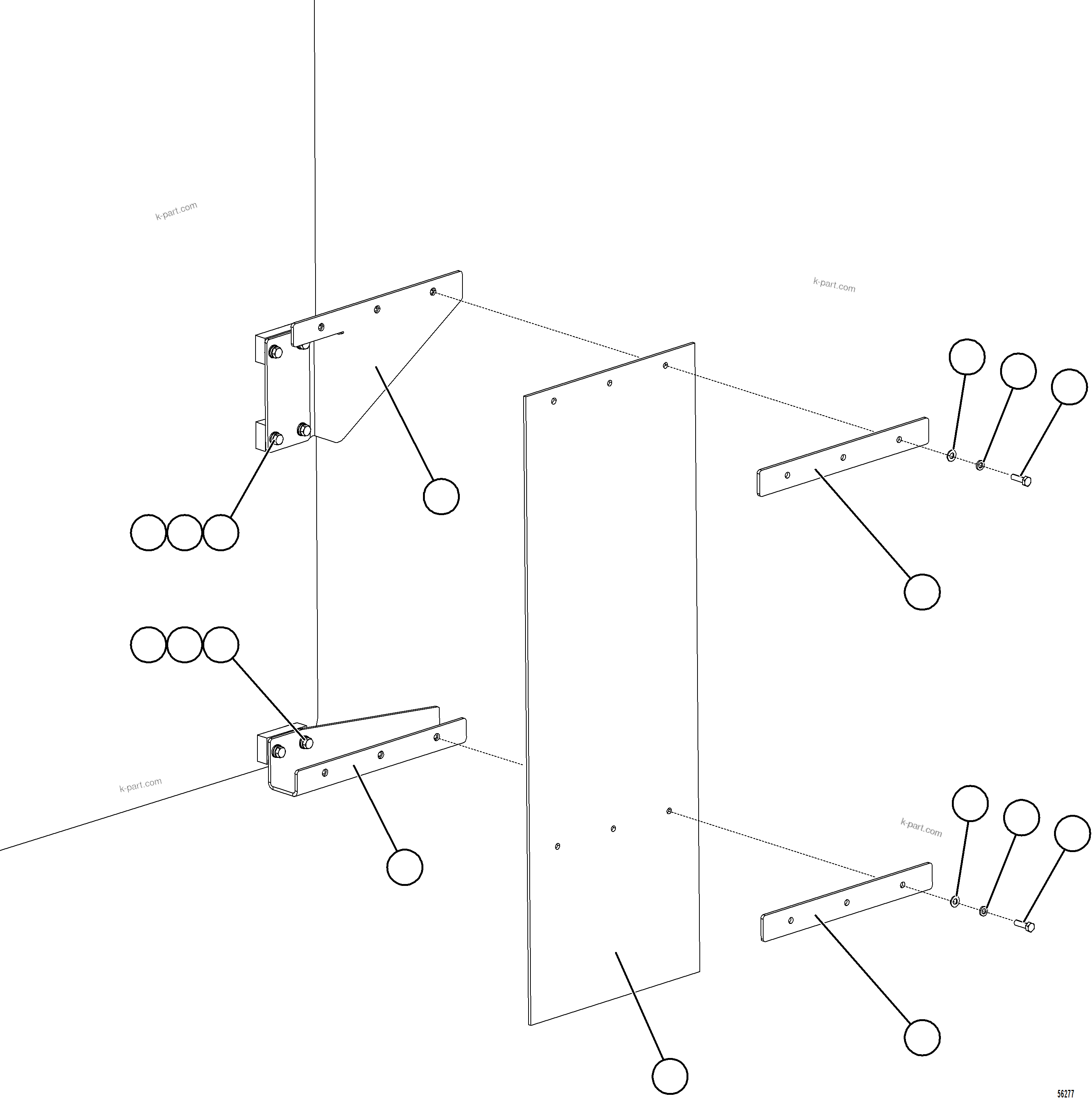 Komatsu parts book diagram for AFE69-Q 730E-8 S/N A40064, A40067  ASSMANG: FUEL TANK MUD FLAPS    1/2