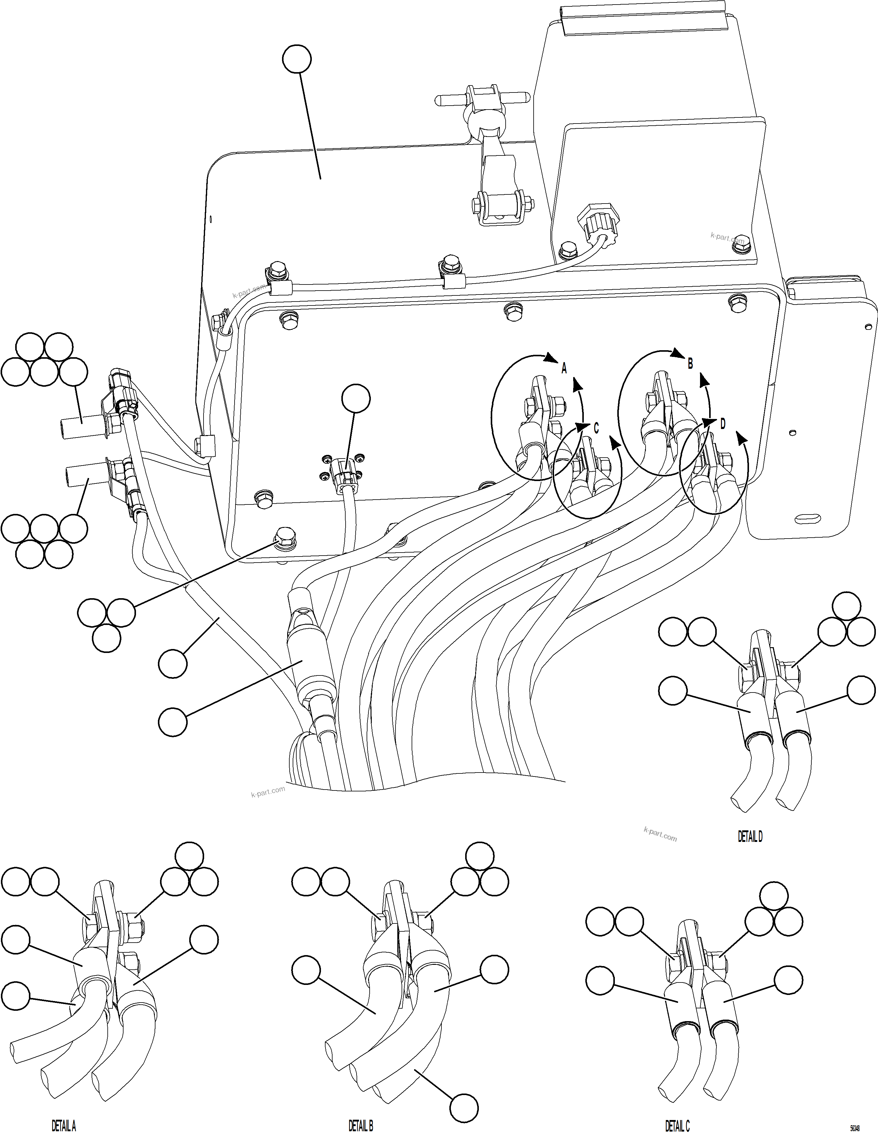 Komatsu parts book diagram for AFE69-Q 730E-8 S/N A40064, A40067  ASSMANG: ISOLATION BOX EXTERNAL WIRING    2/2