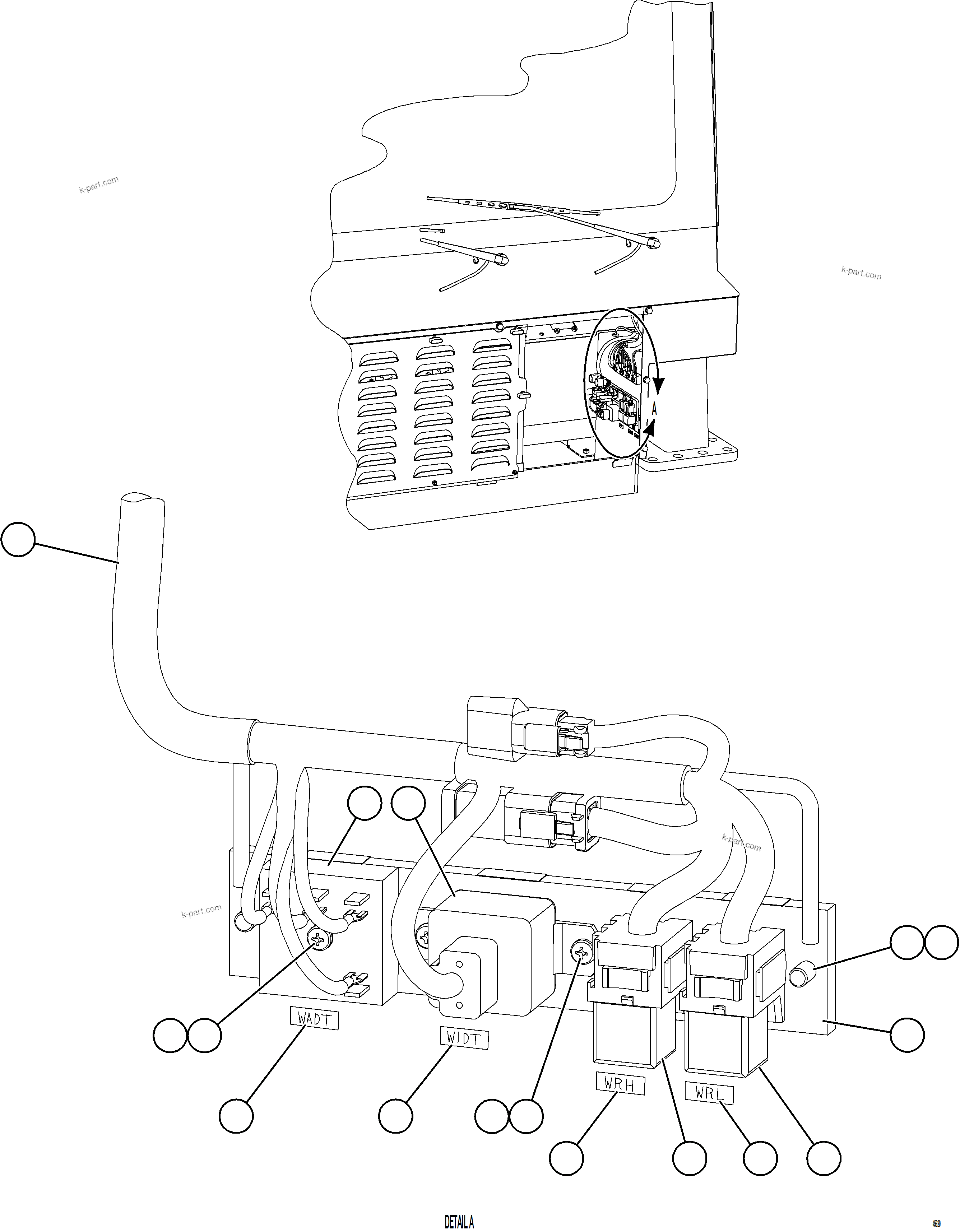 Komatsu parts book diagram for AFE69-Q 730E-8 S/N A40064, A40067  ASSMANG: WIPER/WASHER DELAY TIMER MODULES