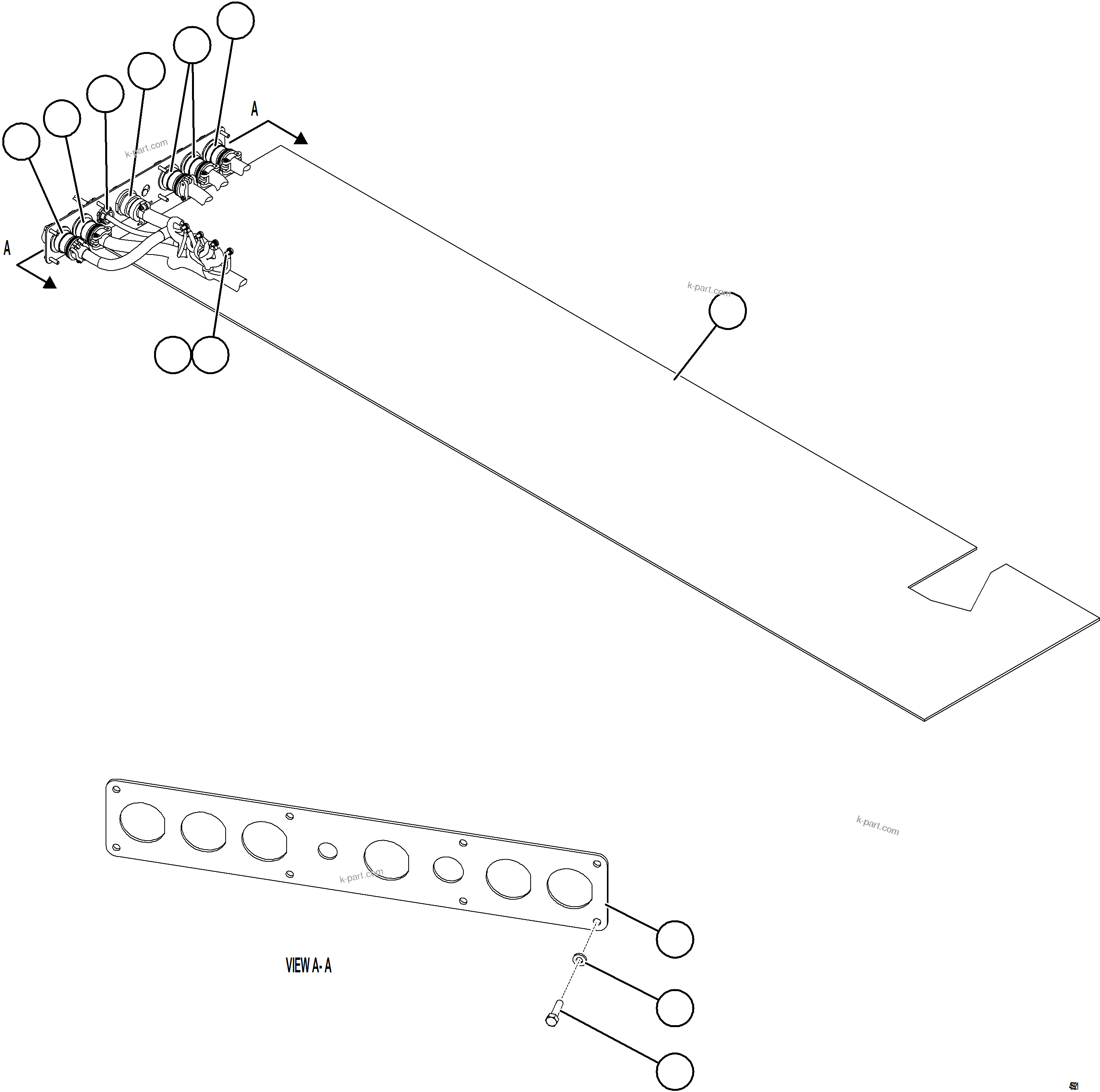 Komatsu parts book diagram for AFE69-Q 730E-8 S/N A40064, A40067  ASSMANG: CAB HARNESSES & CONNECTOR PLATE