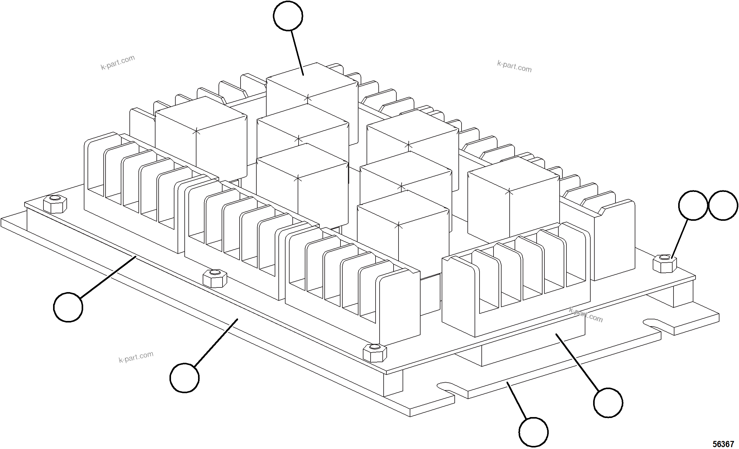 Komatsu parts book diagram for AFE69-Q 730E-8 S/N A40064, A40067  ASSMANG: RELAY BOARD    EK4991