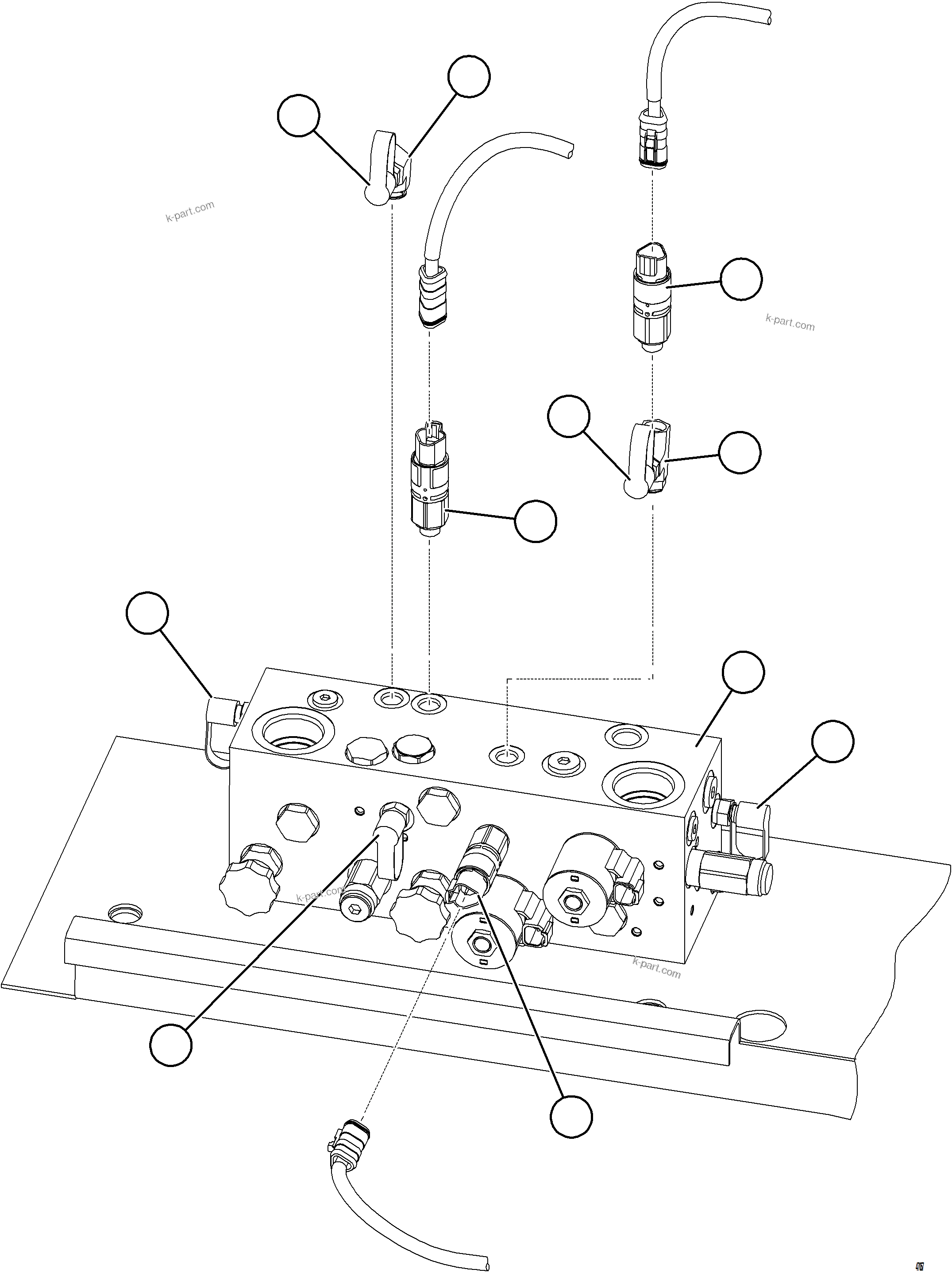 Komatsu parts book diagram for AFE69-Q 730E-8 S/N A40064, A40067  ASSMANG: HYDRAULIC BRAKE CABINET    4/6