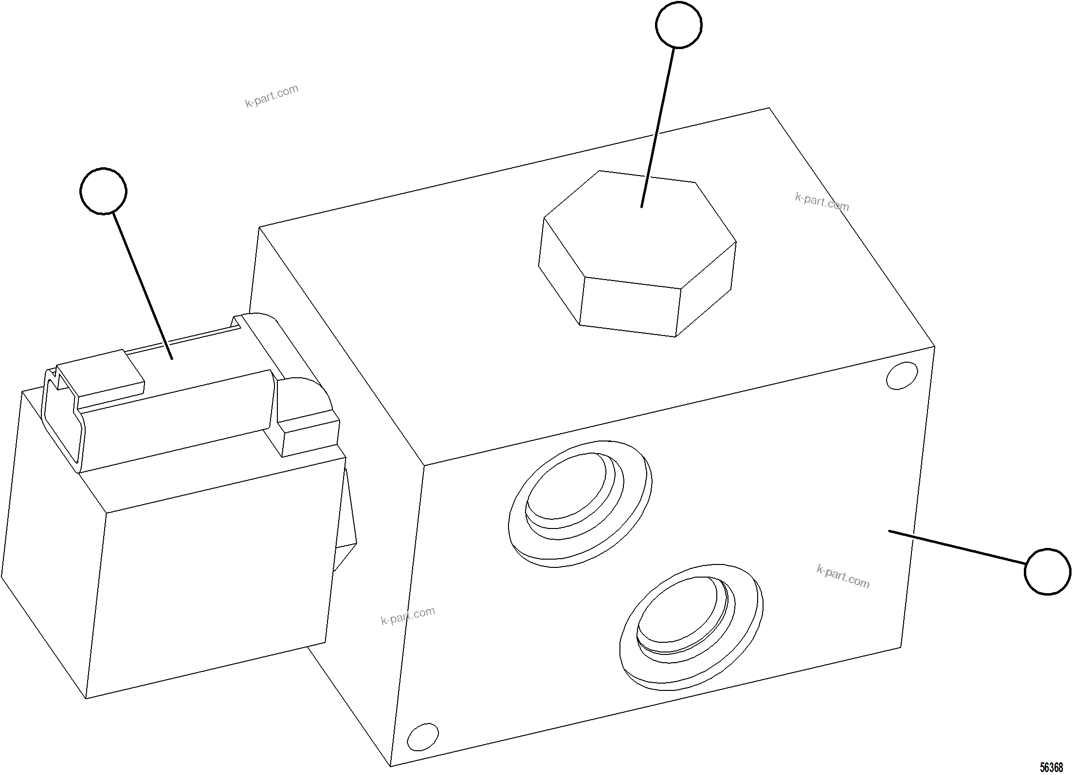 Komatsu parts book diagram for AFE69-Q 730E-8 S/N A40064, A40067  ASSMANG: HOIST PILOT MANIFOLD    58D-60-80000