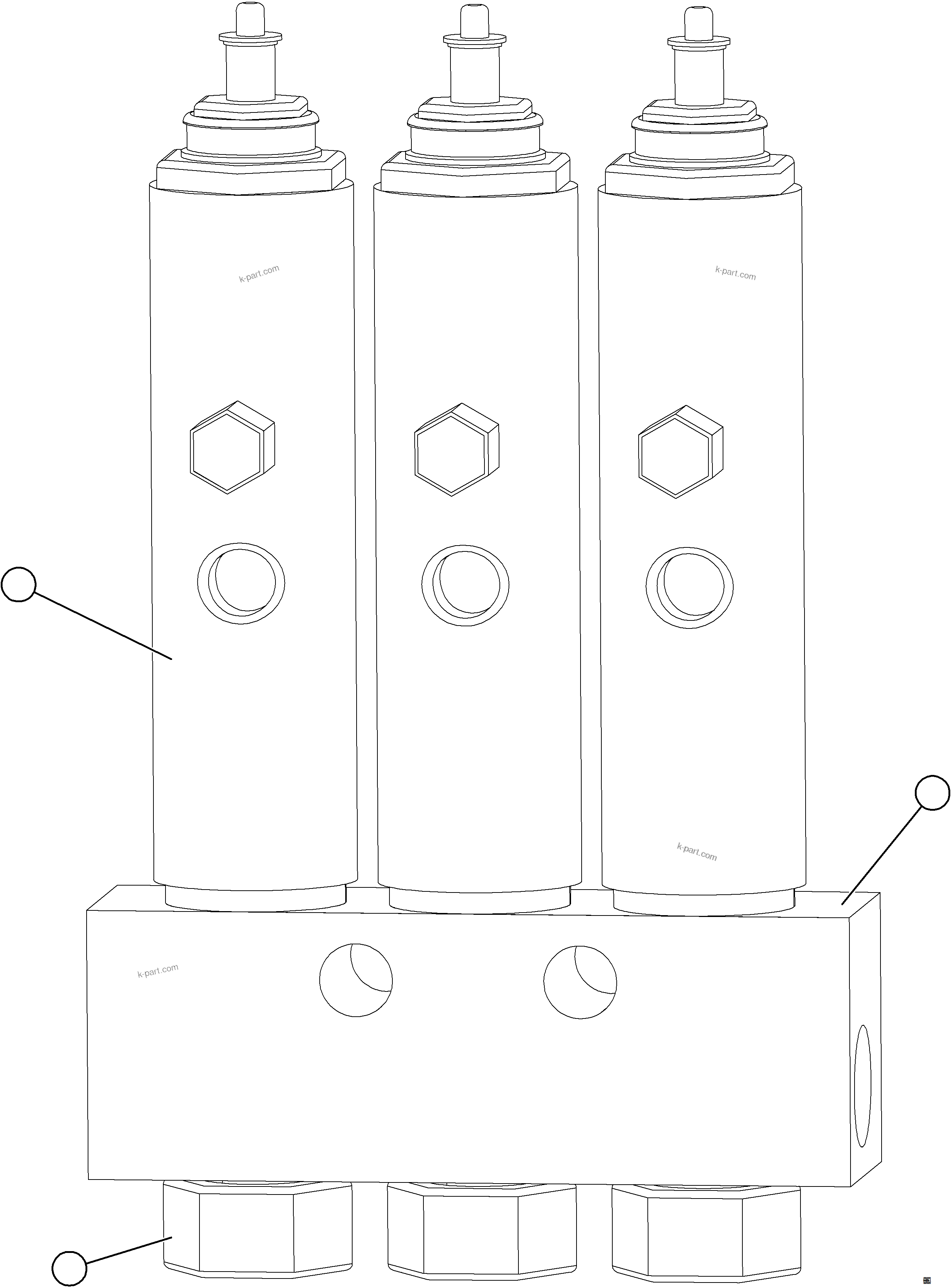 Komatsu parts book diagram for AFE69-Q 730E-8 S/N A40064, A40067  ASSMANG: 3-PIECE INJECTOR ASSEMBLY    TA4410