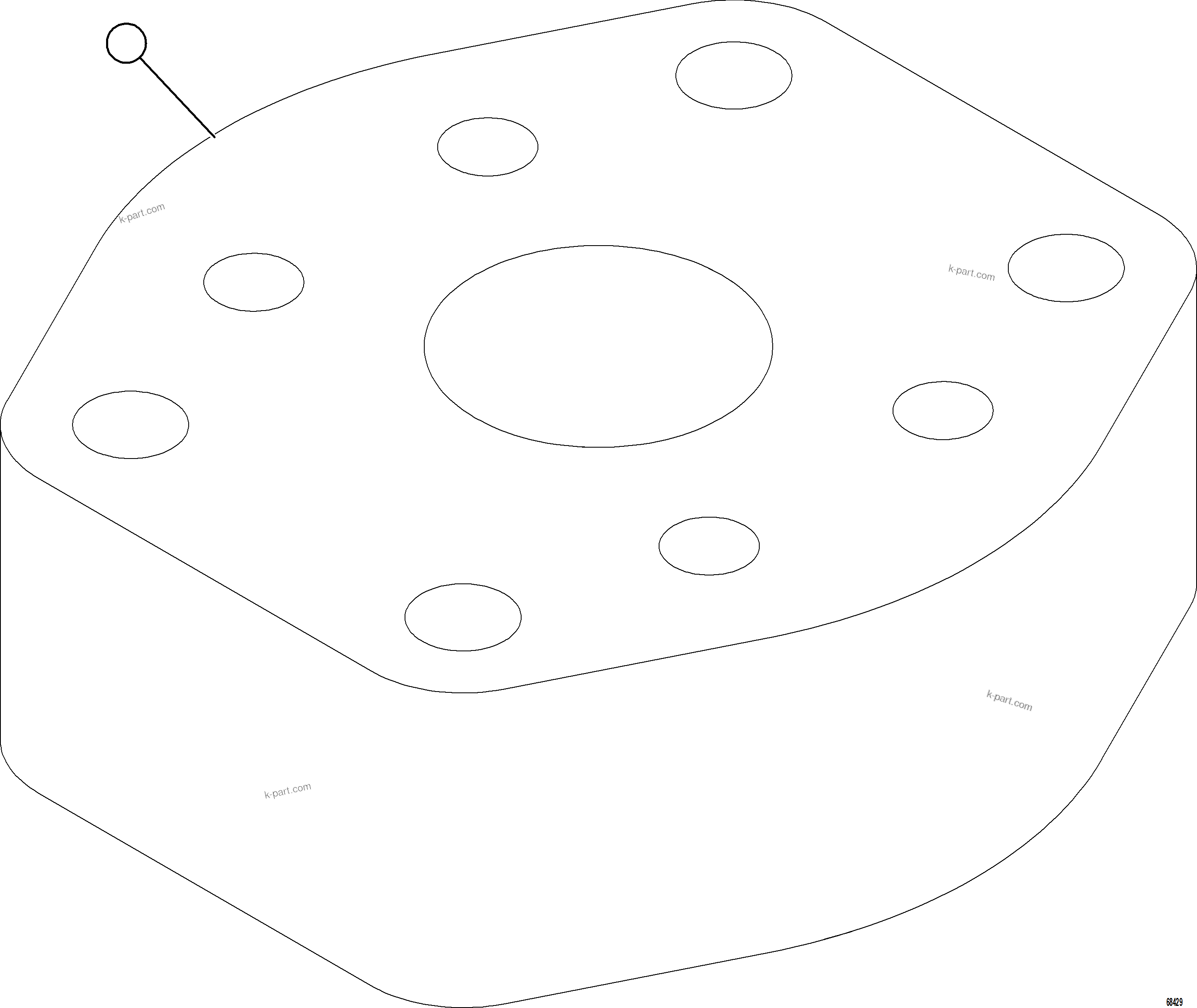 Komatsu parts book diagram for AFE69-Q 730E-8 S/N A40064, A40067  ASSMANG: FLUSHING BLOCK
