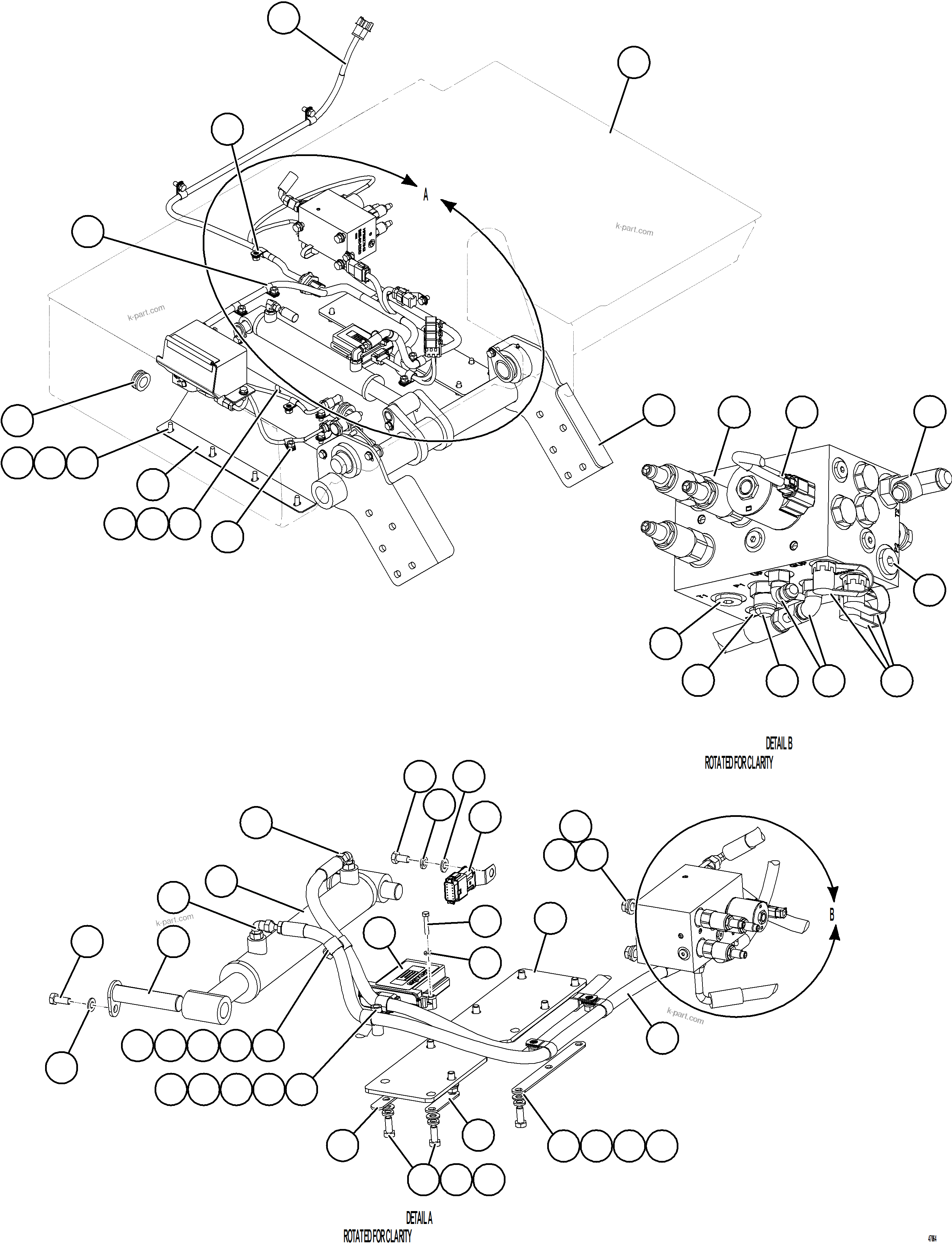 Komatsu parts book diagram for AFE69-Q 730E-8 S/N A40064, A40067  ASSMANG: PLATFORM ASSEMBLY    1/2    58D-54-10632