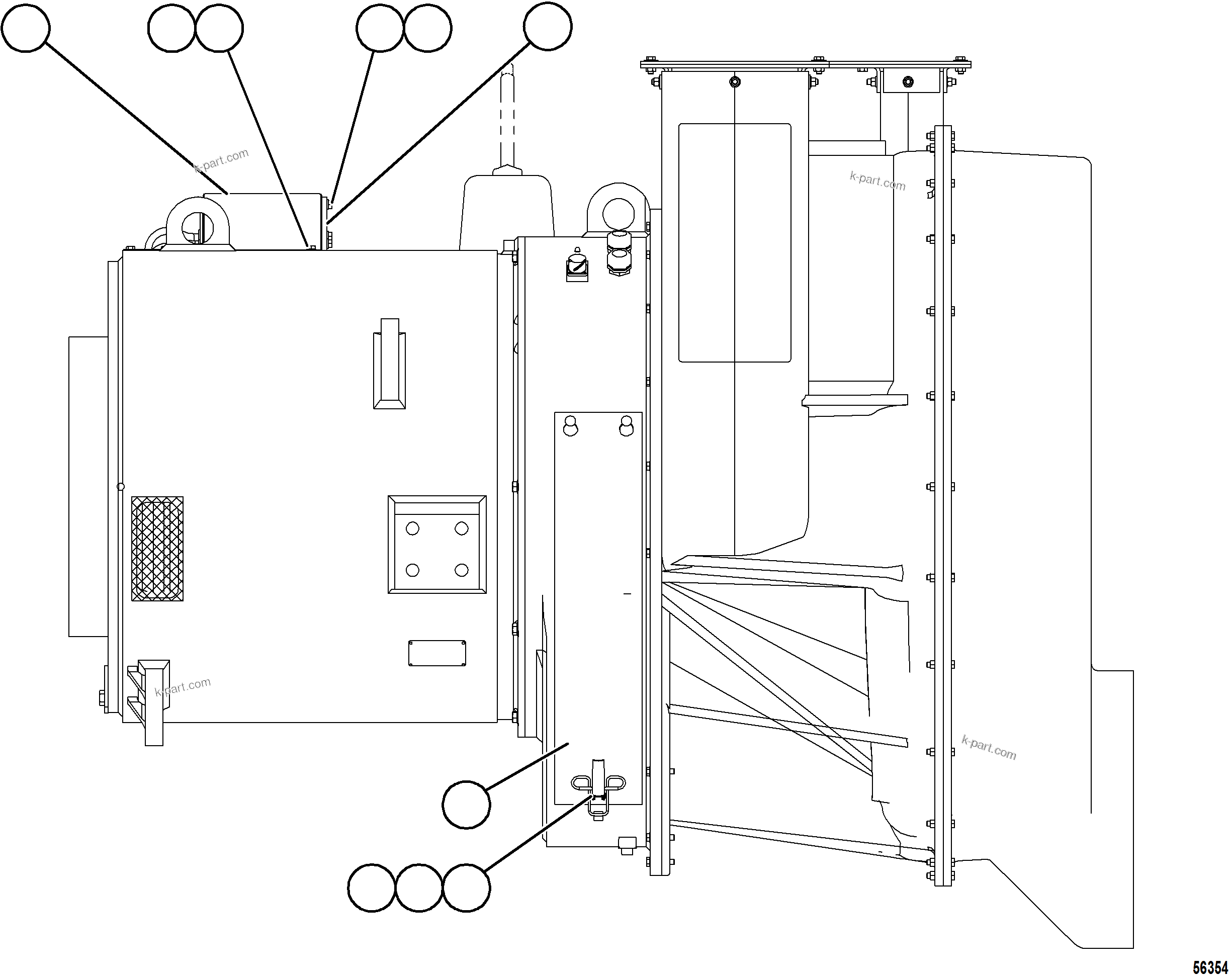 Komatsu parts book diagram for AFE69-Q 730E-8 S/N A40064, A40067  ASSMANG: ALTERNATOR ASSEMBLY    PC3000