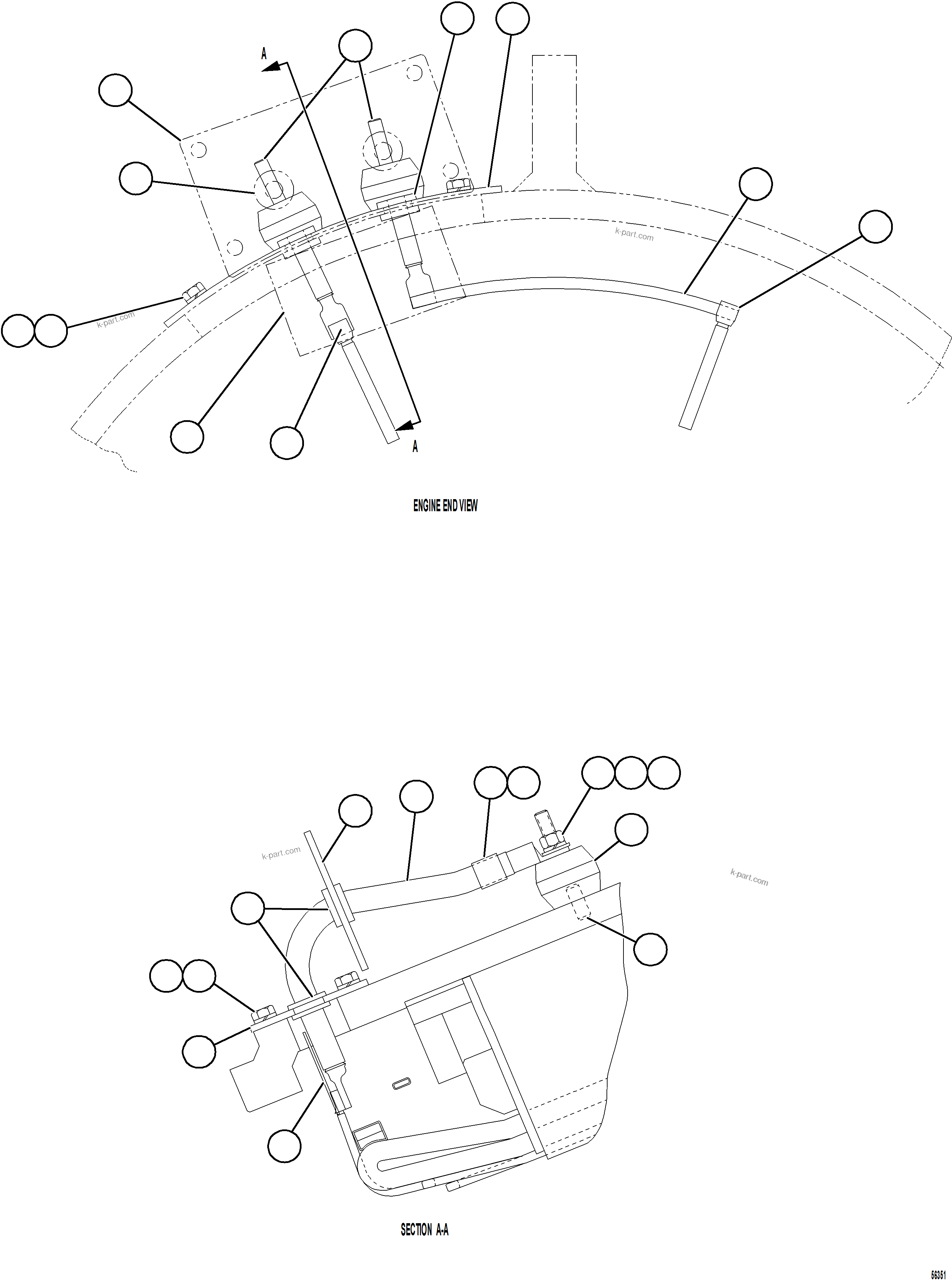 Komatsu parts book diagram for AFE69-Q 730E-8 S/N A40064, A40067  ASSMANG: ALTERNATOR - TERTIARY CONNECTION