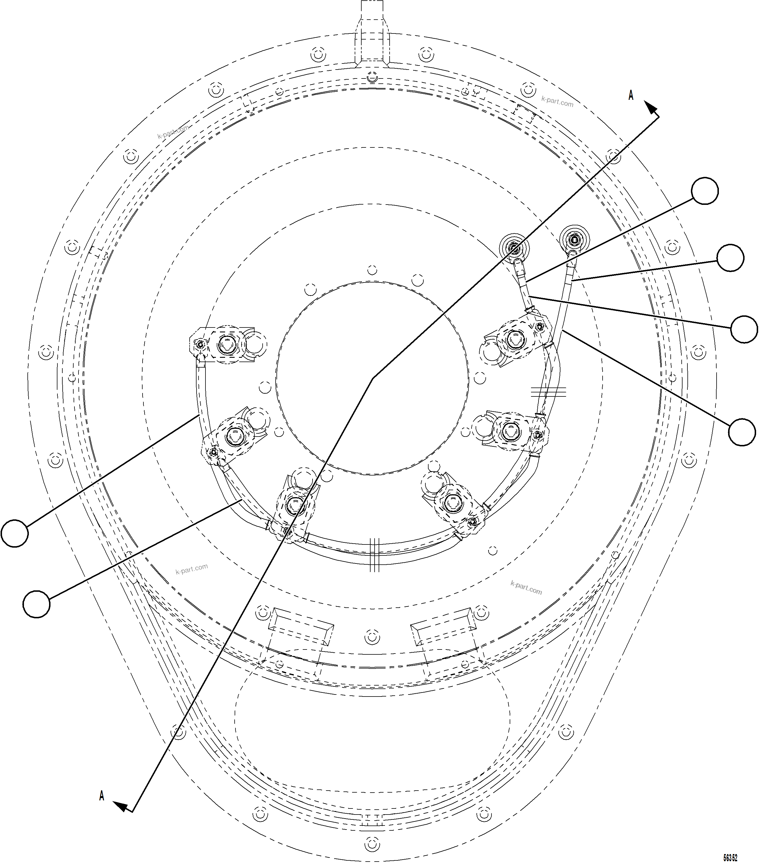 Komatsu parts book diagram for AFE69-Q 730E-8 S/N A40064, A40067  ASSMANG: ALTERNATOR - FIELD CONNECTOR (BRUSH HOLDER)    1/2
