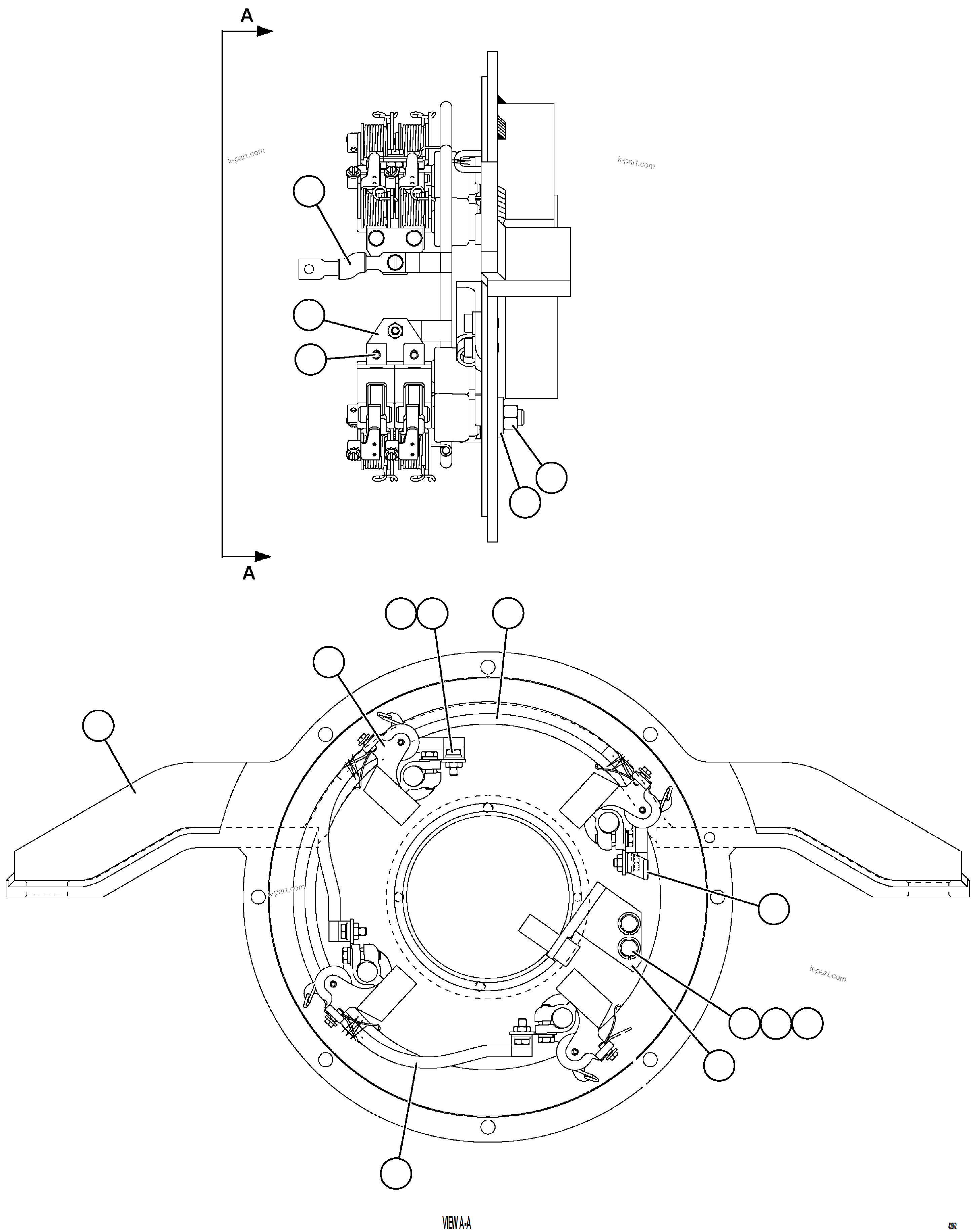 Komatsu parts book diagram for AFE69-Q 730E-8 S/N A40064, A40067  ASSMANG: RETARDING GRID BLOWER MOTOR    4/5    XA4558