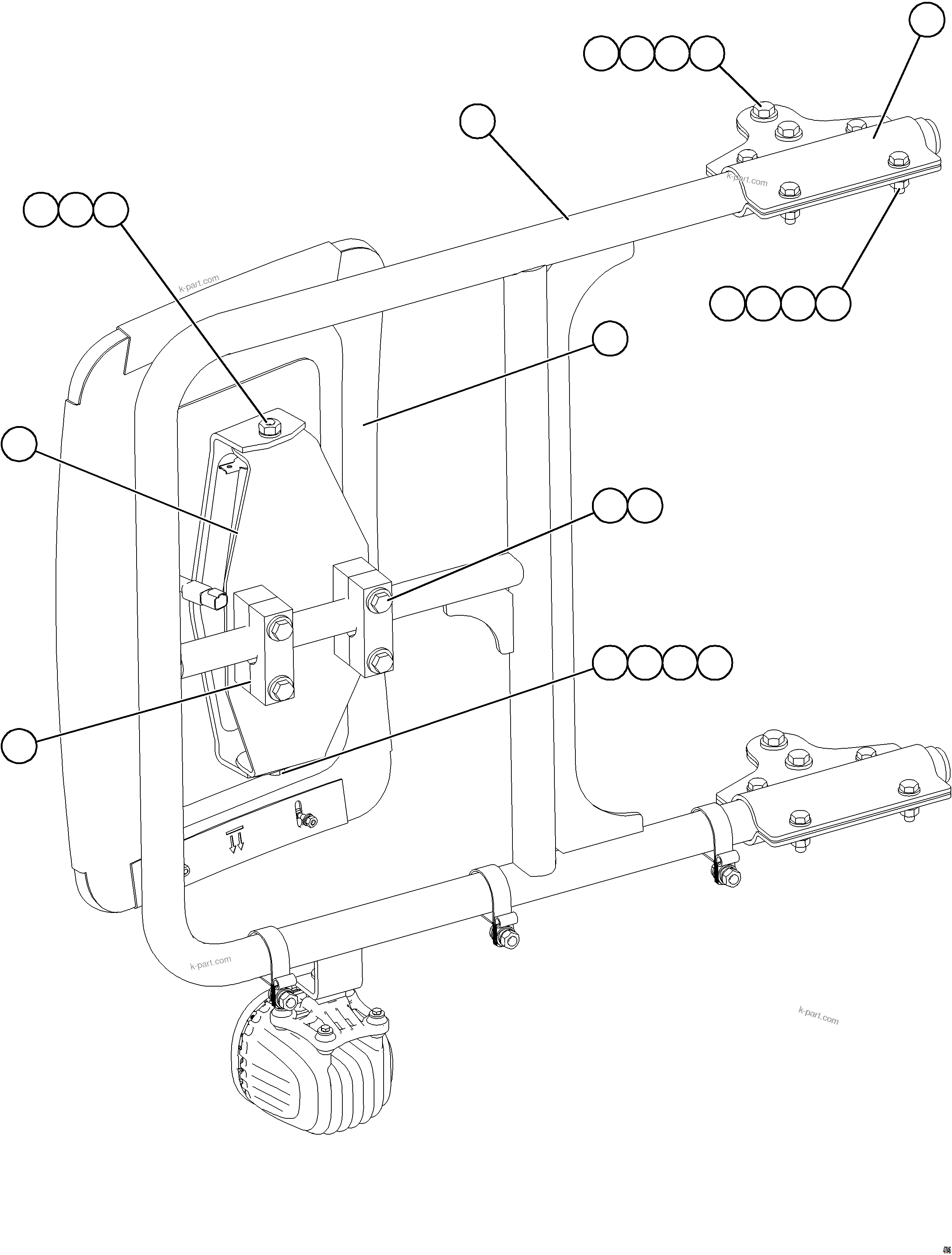 Komatsu parts book diagram for AFE73-T 980E-4 S/N A40160 - A40162  BUENAVISTA: RH MIRROR INSTALLATION