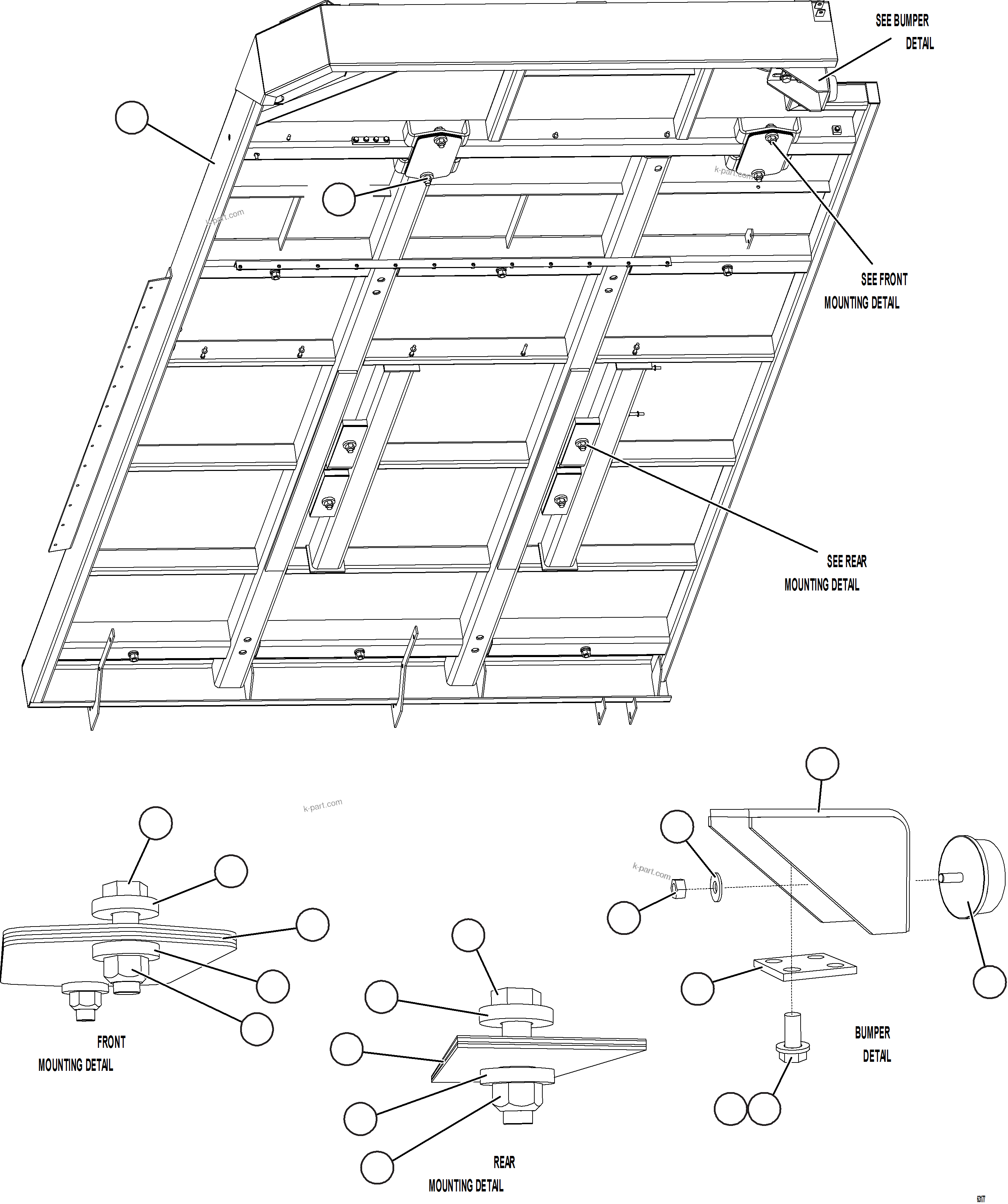 Komatsu parts book diagram for AFE73-T 980E-4 S/N A40160 - A40162  BUENAVISTA: RH DECK INSTALLATION