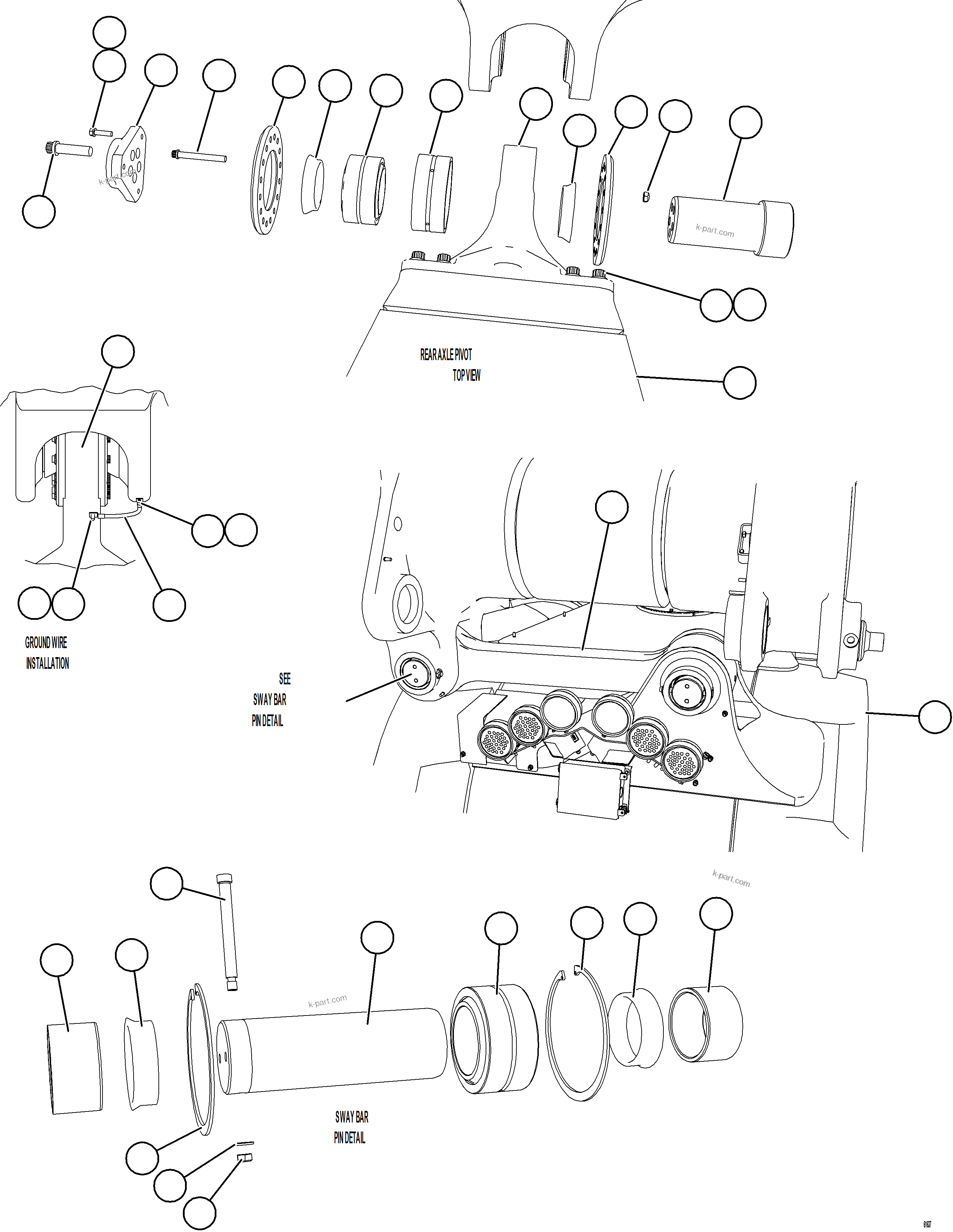 Komatsu parts book diagram for AFE73-T 980E-4 S/N A40160 - A40162  BUENAVISTA: REAR AXLE INSTALLATION