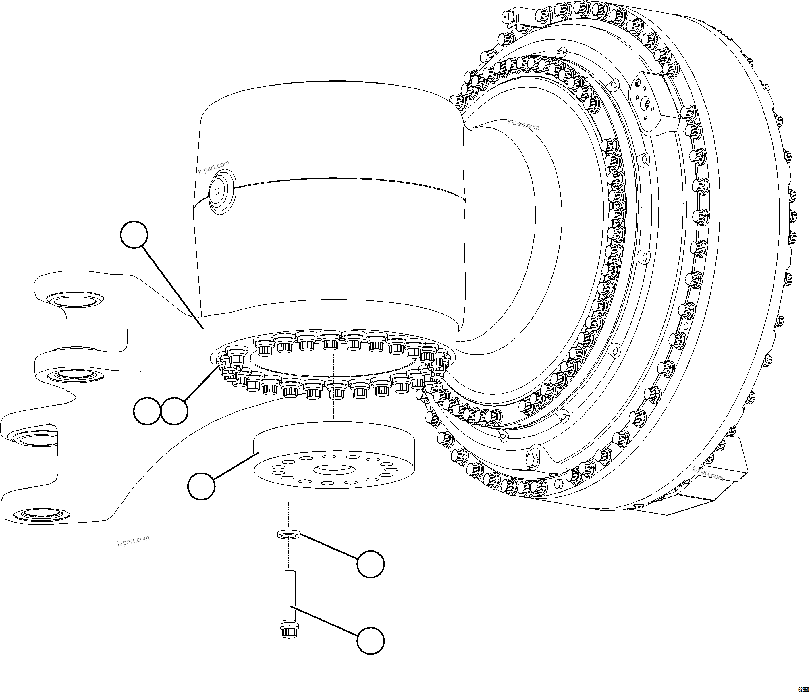 Komatsu parts book diagram for AFE73-T 980E-4 S/N A40160 - A40162  BUENAVISTA: STEERING ARM INSTALLATION