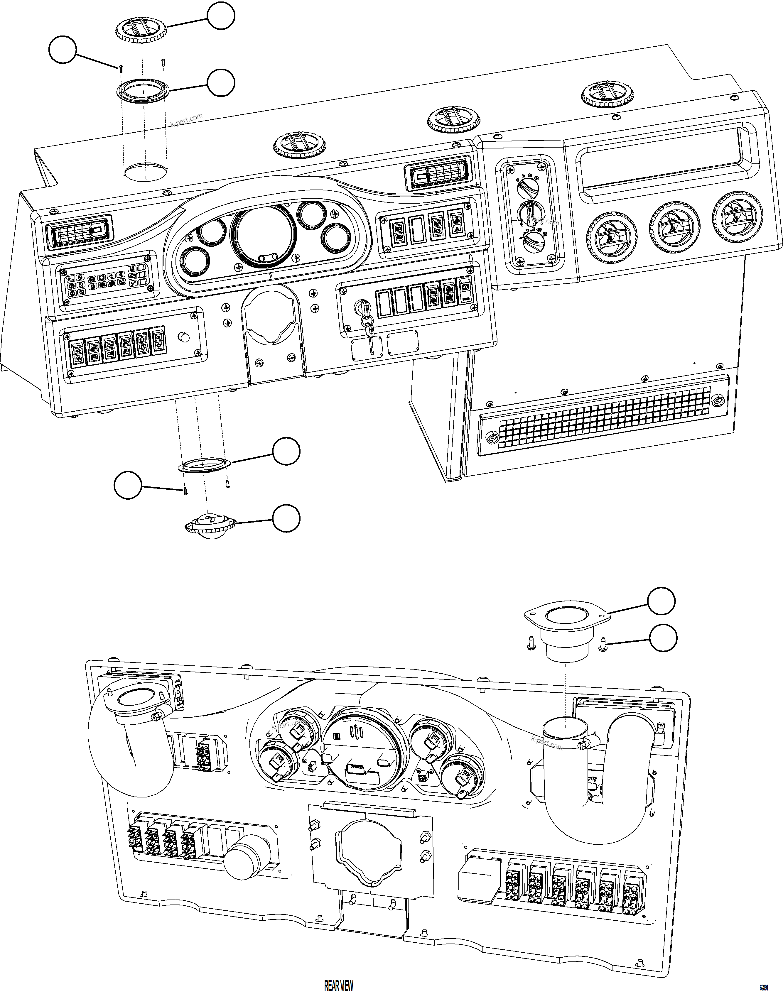 Komatsu parts book diagram for AFE73-T 980E-4 S/N A40160 - A40162  BUENAVISTA: HVAC VENTS