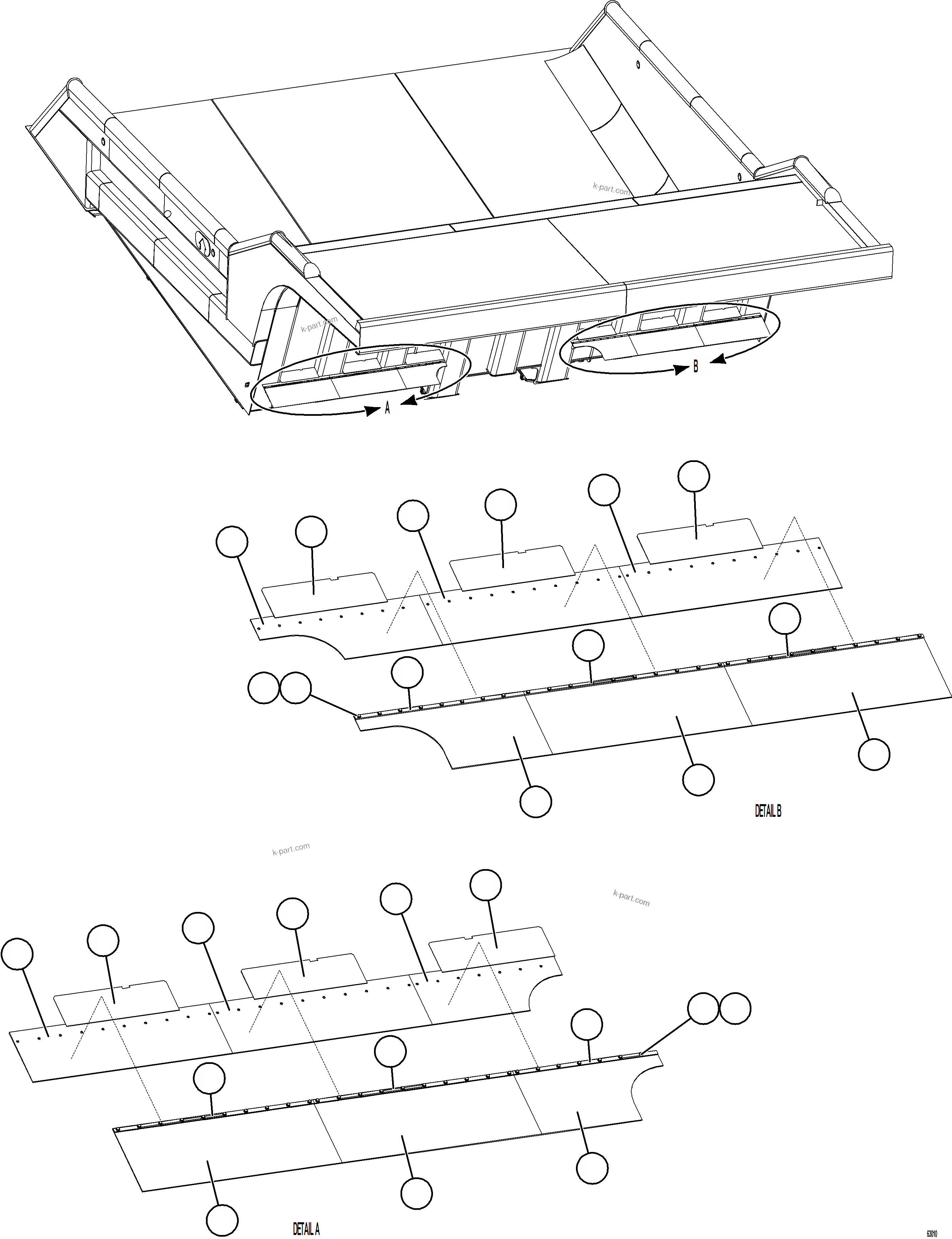 Komatsu parts book diagram for AFE73-T 980E-4 S/N A40160 - A40162  BUENAVISTA: BODY MUD FLAPS    1/3