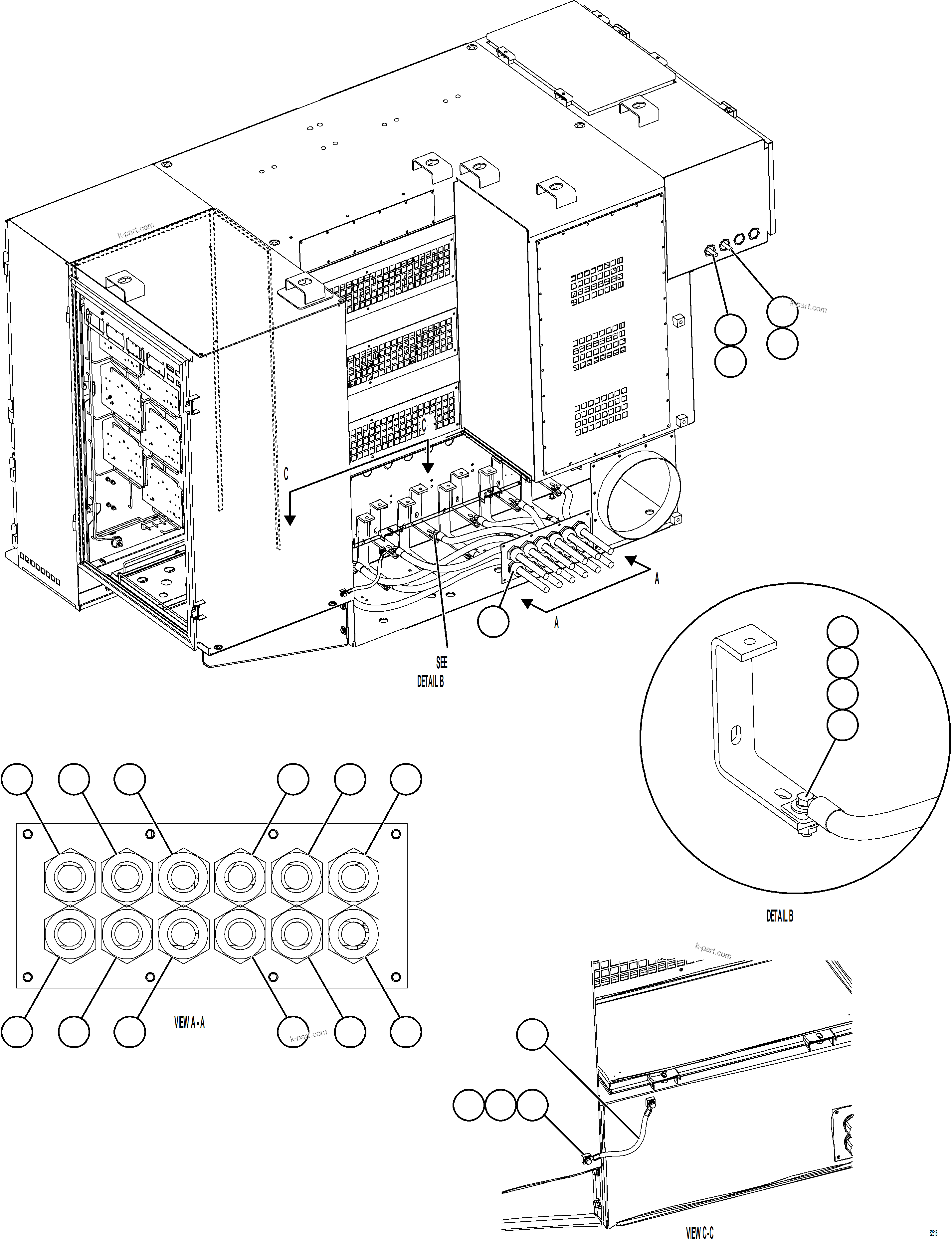 Komatsu parts book diagram for AFE73-T 980E-4 S/N A40160 - A40162  BUENAVISTA: CONTROL CABINET EXTERNAL WIRING    1/4