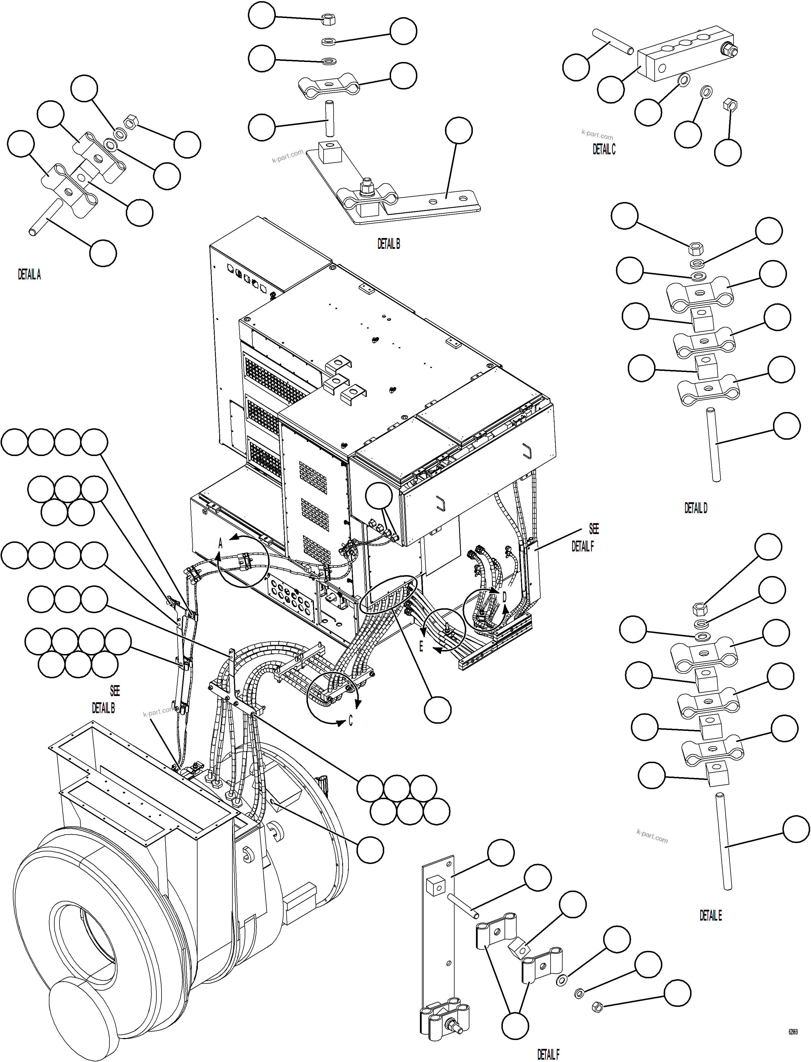 Komatsu parts book diagram for AFE73-T 980E-4 S/N A40160 - A40162  BUENAVISTA: CONTROL CABINET EXTERNAL WIRING    3/4