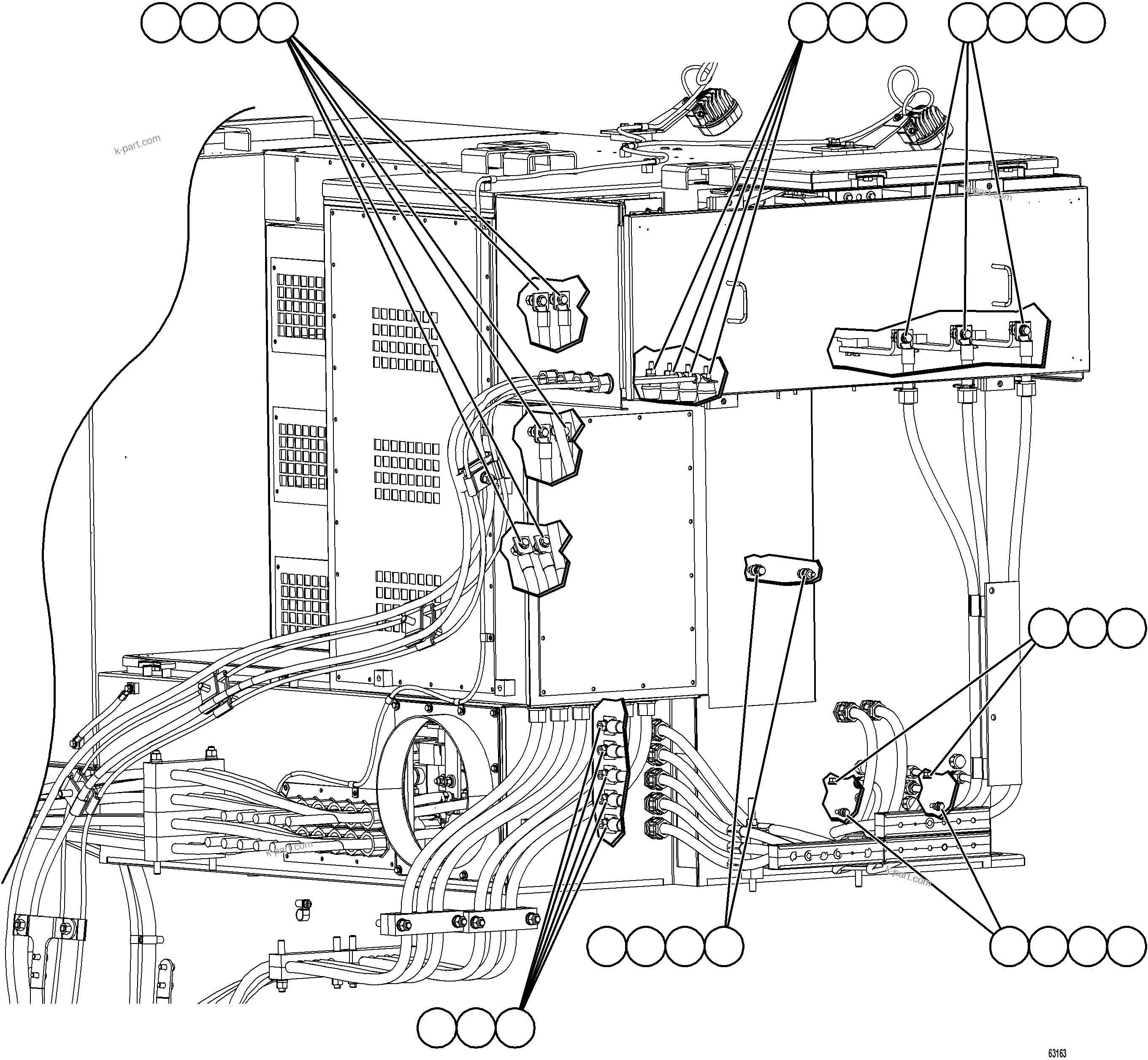 Komatsu parts book diagram for AFE73-T 980E-4 S/N A40160 - A40162  BUENAVISTA: CONTROL CABINET EXTERNAL WIRING    4/4