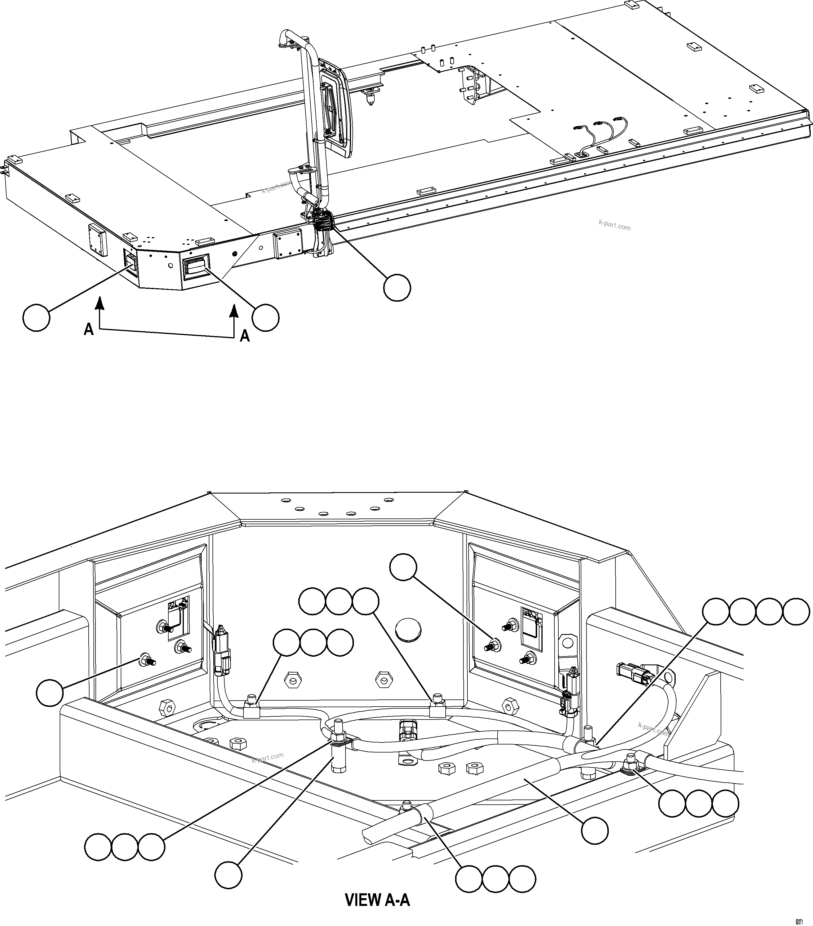 Komatsu parts book diagram for AFE73-T 980E-4 S/N A40160 - A40162  BUENAVISTA: LH DECK LIGHTS
