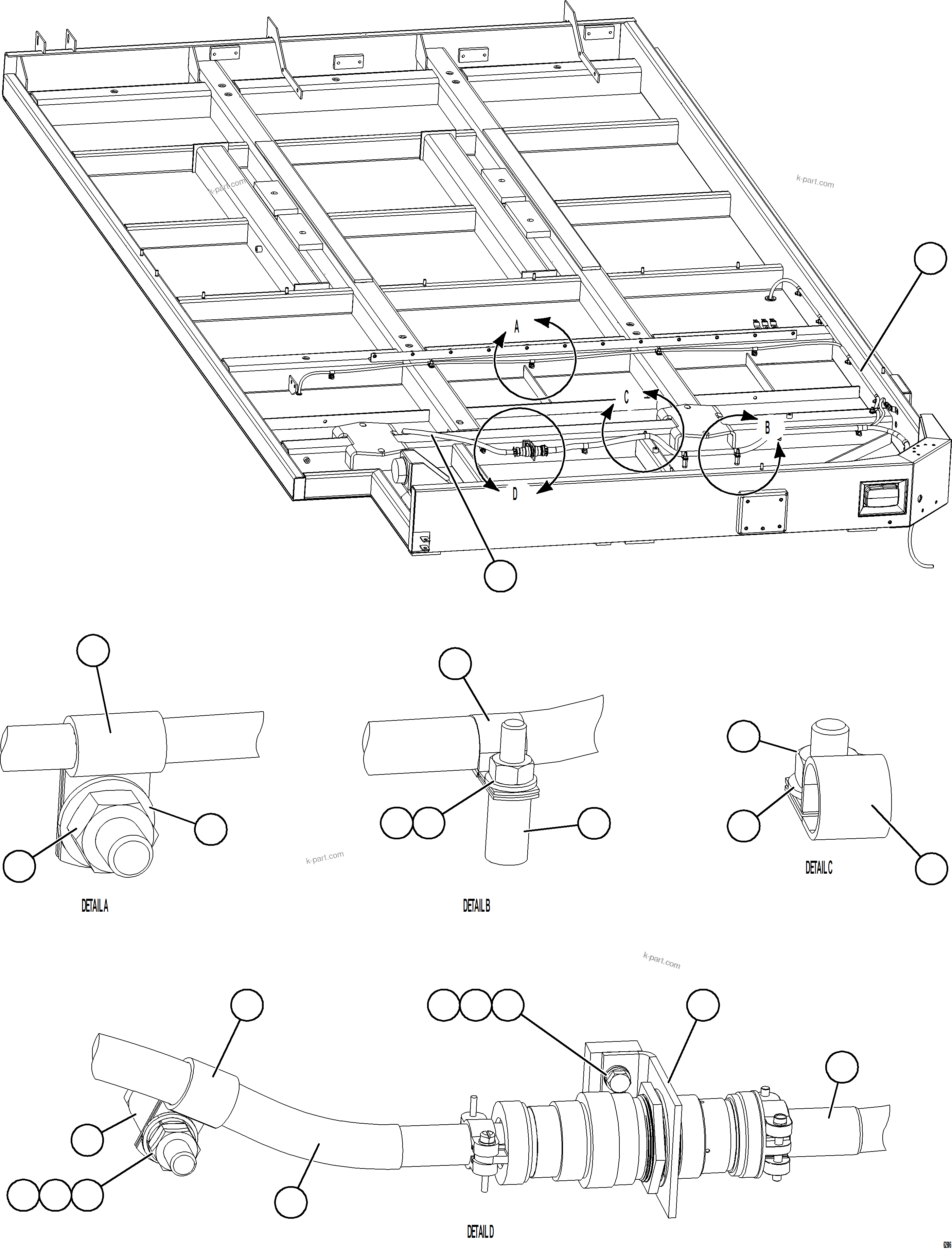 Komatsu parts book diagram for AFE73-T 980E-4 S/N A40160 - A40162  BUENAVISTA: RH DECK WIRING