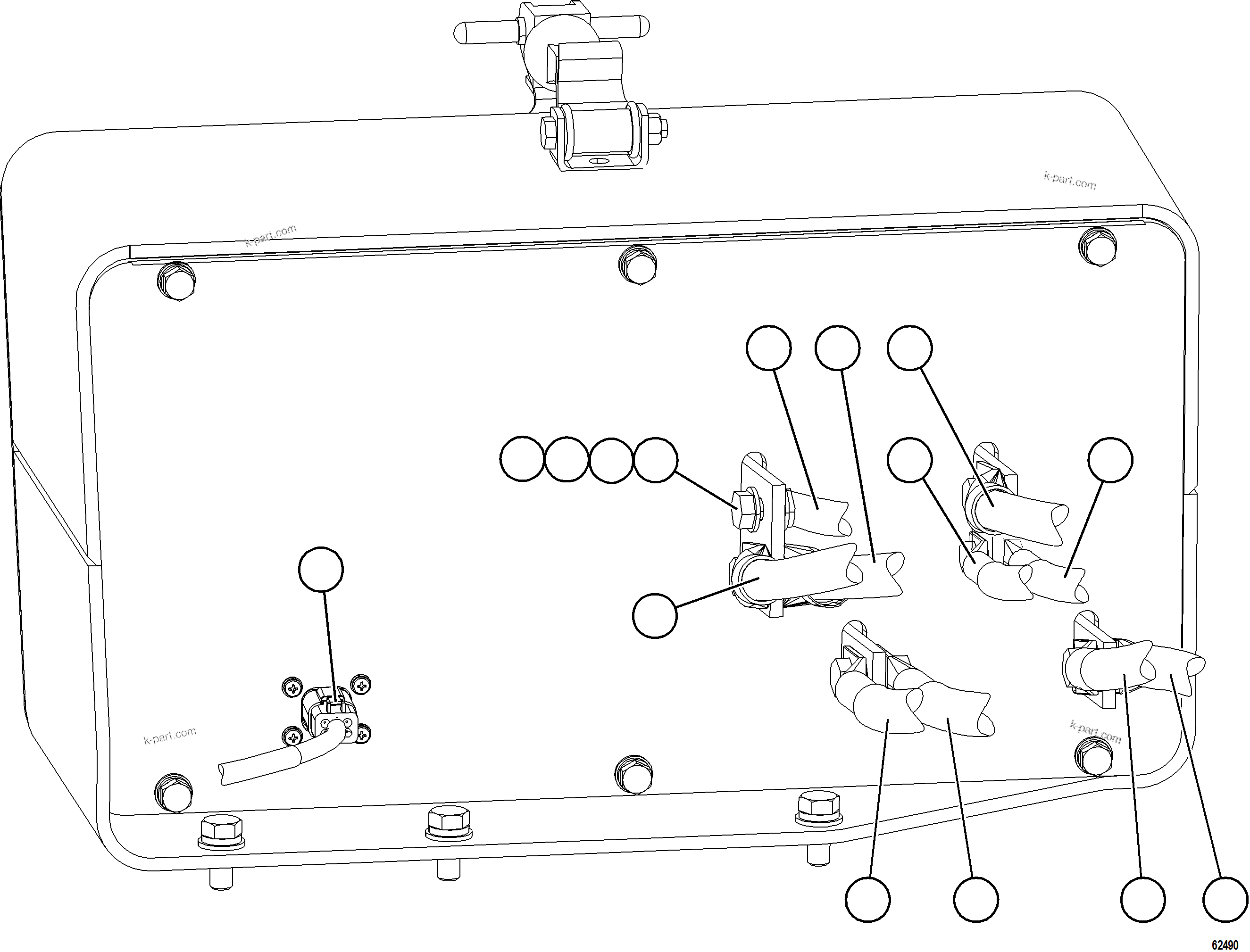 Komatsu parts book diagram for AFE73-T 980E-4 S/N A40160 - A40162  BUENAVISTA: ISOLATION BOX WIRING    2/2