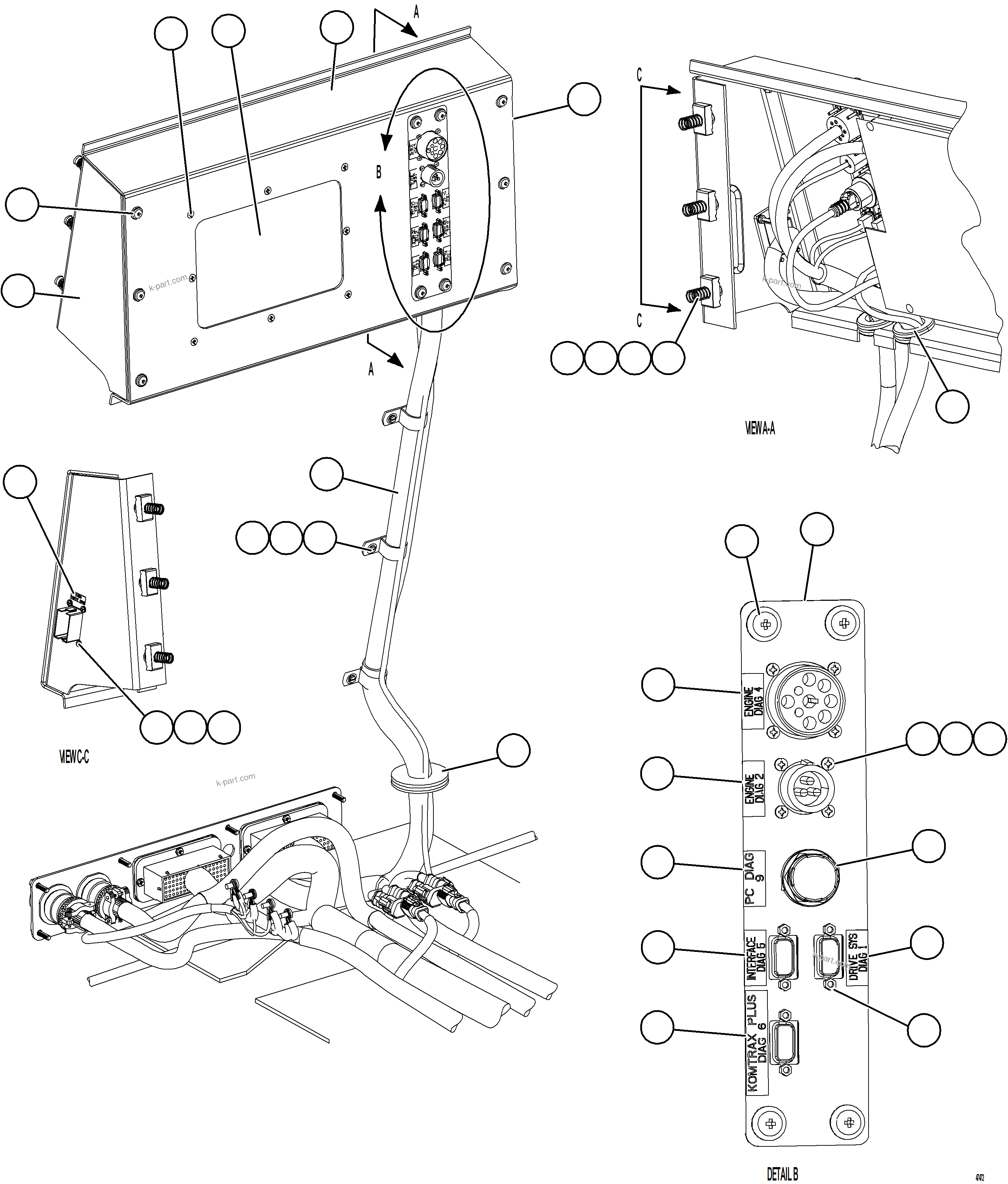 Komatsu parts book diagram for AFE73-T 980E-4 S/N A40160 - A40162  BUENAVISTA: DID PANEL INSTALLATION