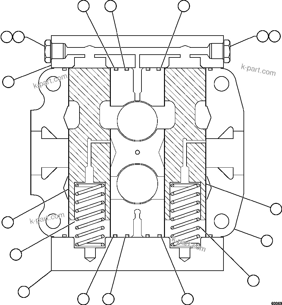 Komatsu parts book diagram for AFE73-T 980E-4 S/N A40160 - A40162  BUENAVISTA: SPOOL SECTION ASSEMBLY - TANK    BF3050