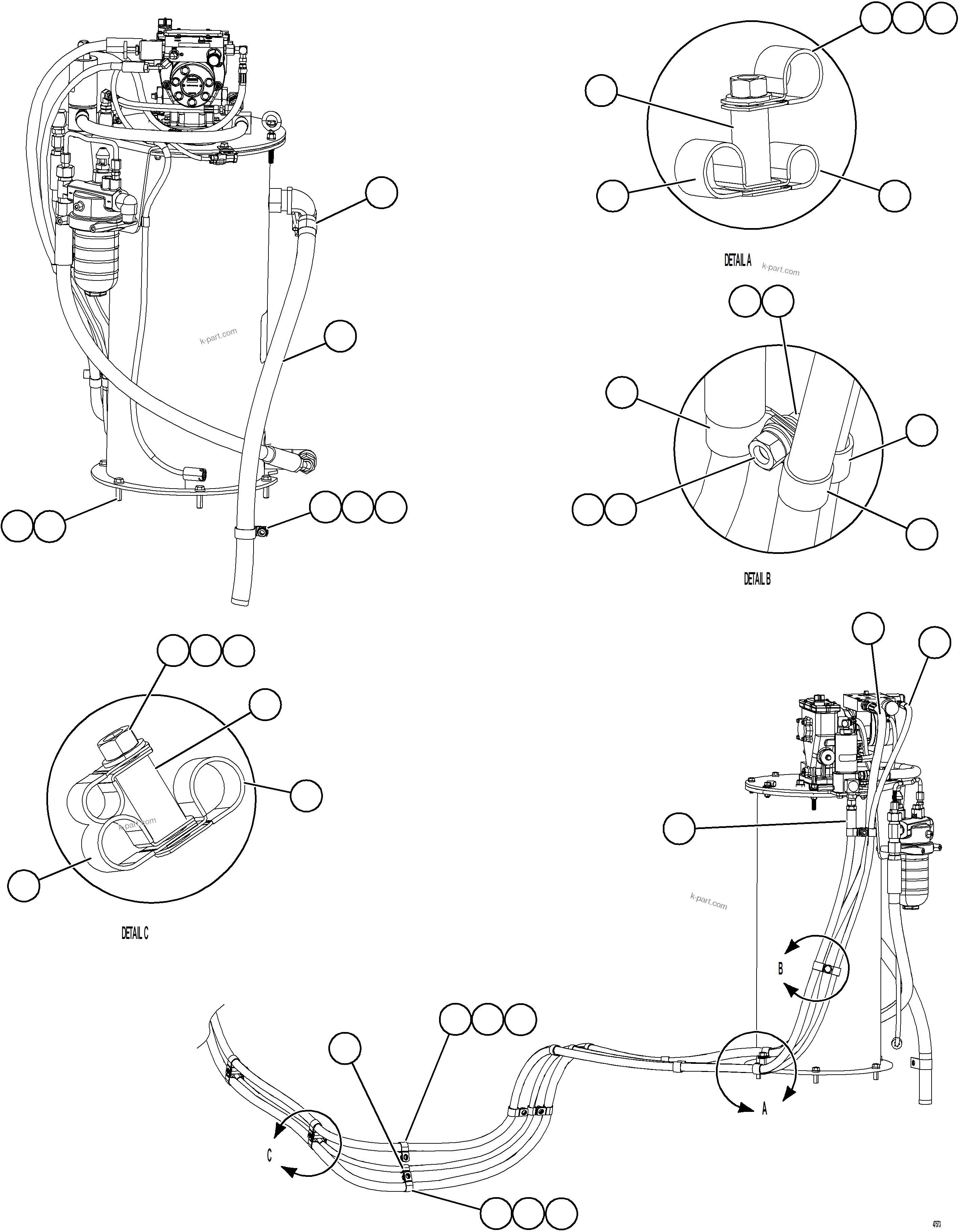 Komatsu parts book diagram for AFE73-T 980E-4 S/N A40160 - A40162  BUENAVISTA: AUTOMATIC LUBRICATION SYSTEM    1/4