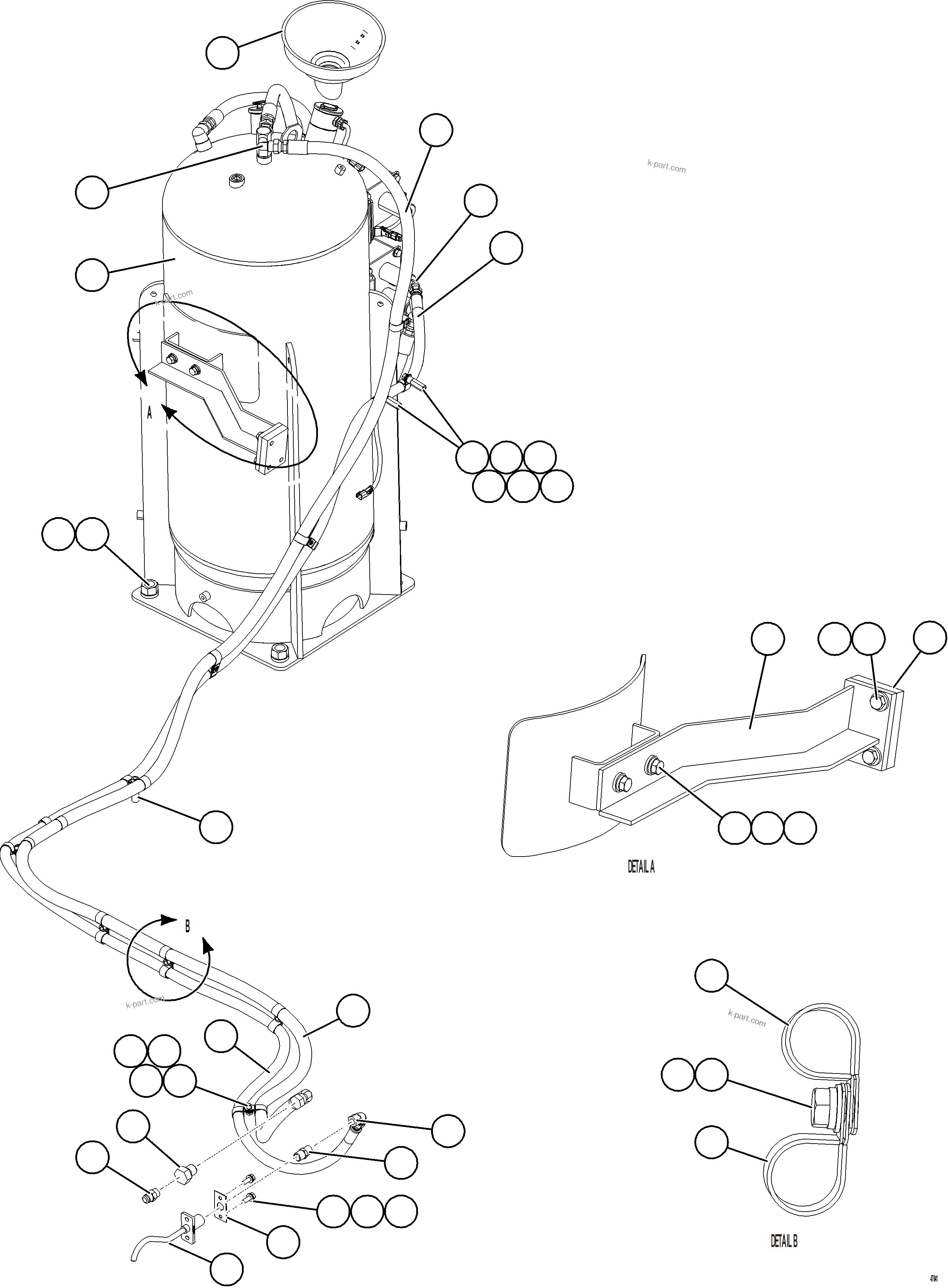 Komatsu parts book diagram for AFE73-T 980E-4 S/N A40160 - A40162  BUENAVISTA: ENGINE OIL RESERVE SYSTEM    1/2
