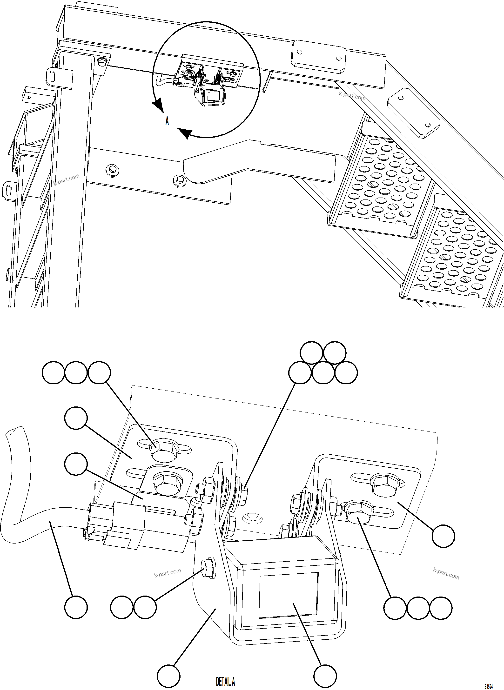 Komatsu parts book diagram for AFE73-T 980E-4 S/N A40160 - A40162  BUENAVISTA: KOMVISION CAMERA INSTALLATION - FRONT