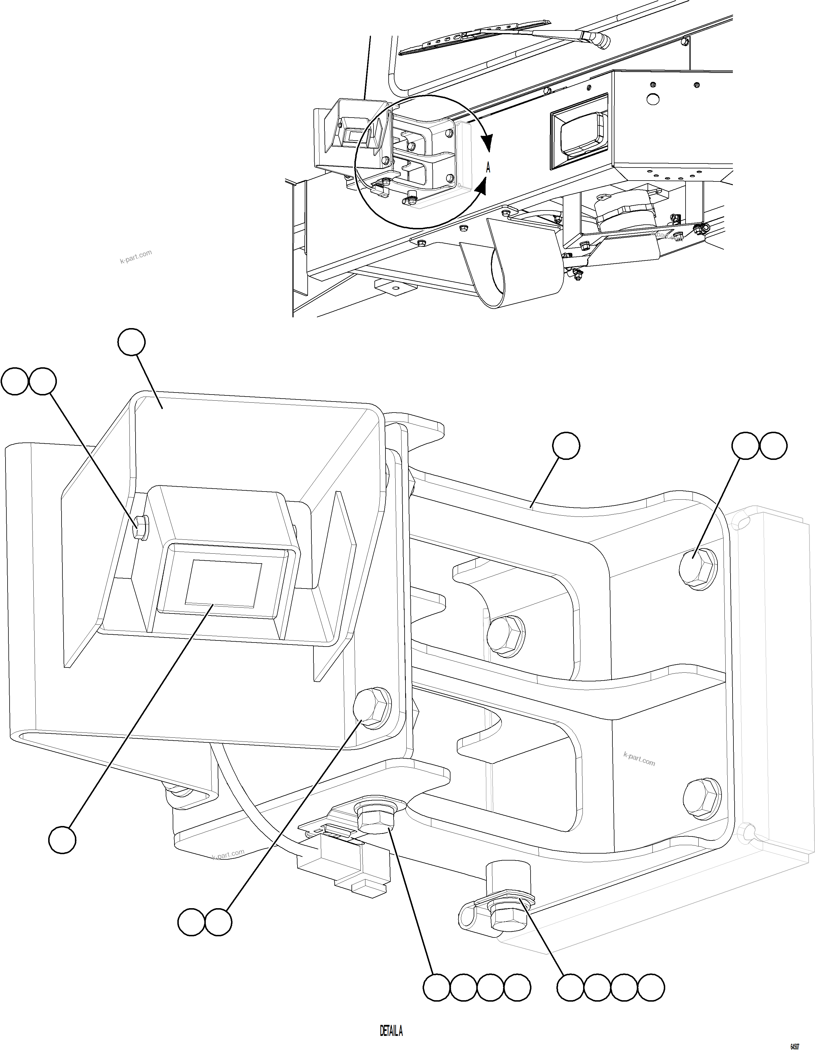 Komatsu parts book diagram for AFE73-T 980E-4 S/N A40160 - A40162  BUENAVISTA: KOMVISION CAMERA INSTALLATION - FRONT LEFT