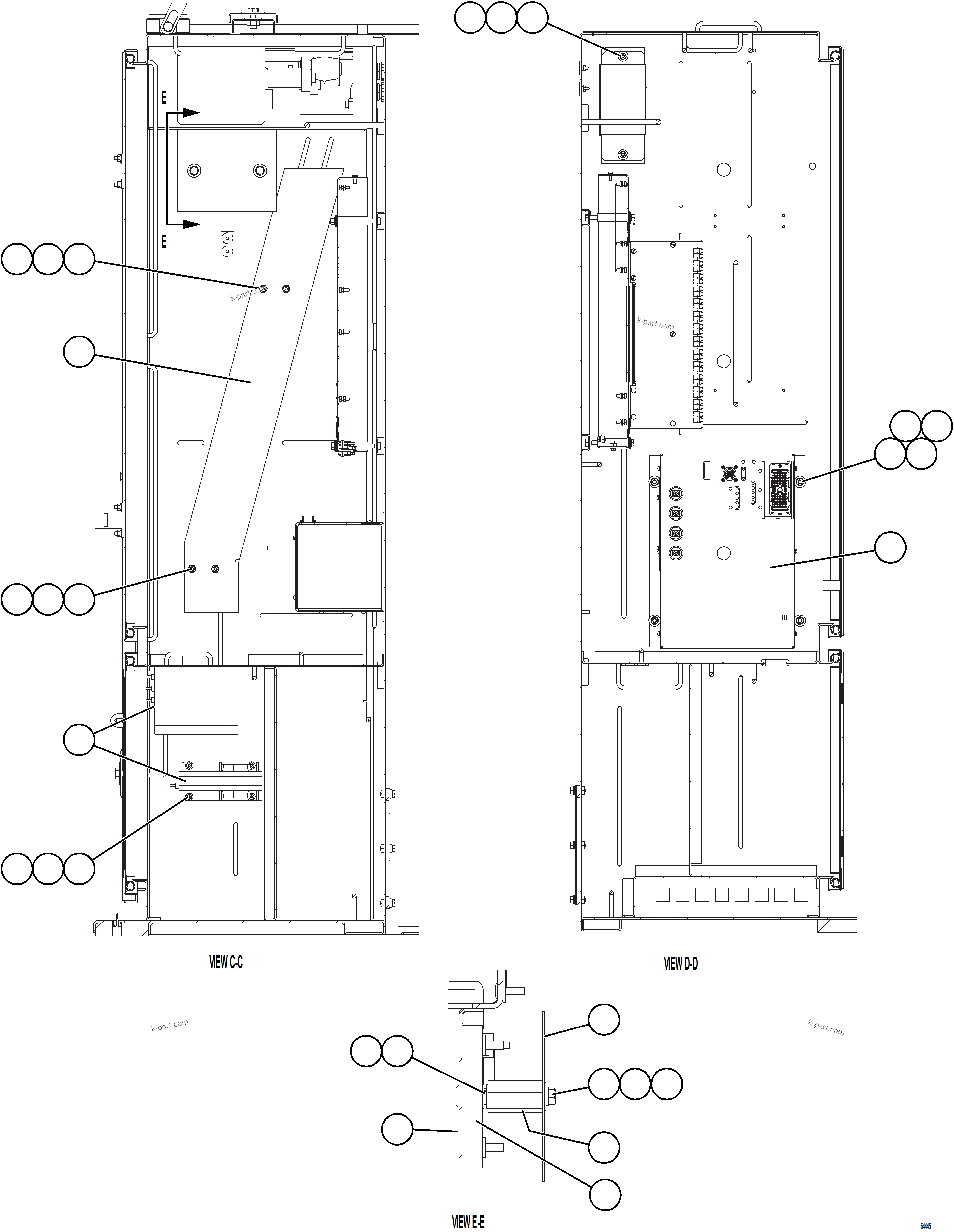 Komatsu parts book diagram for AFE73-T 980E-4 S/N A40160 - A40162  BUENAVISTA: CONTROL CABINET - LOW VOLTAGE   2/2   58B-43-00700