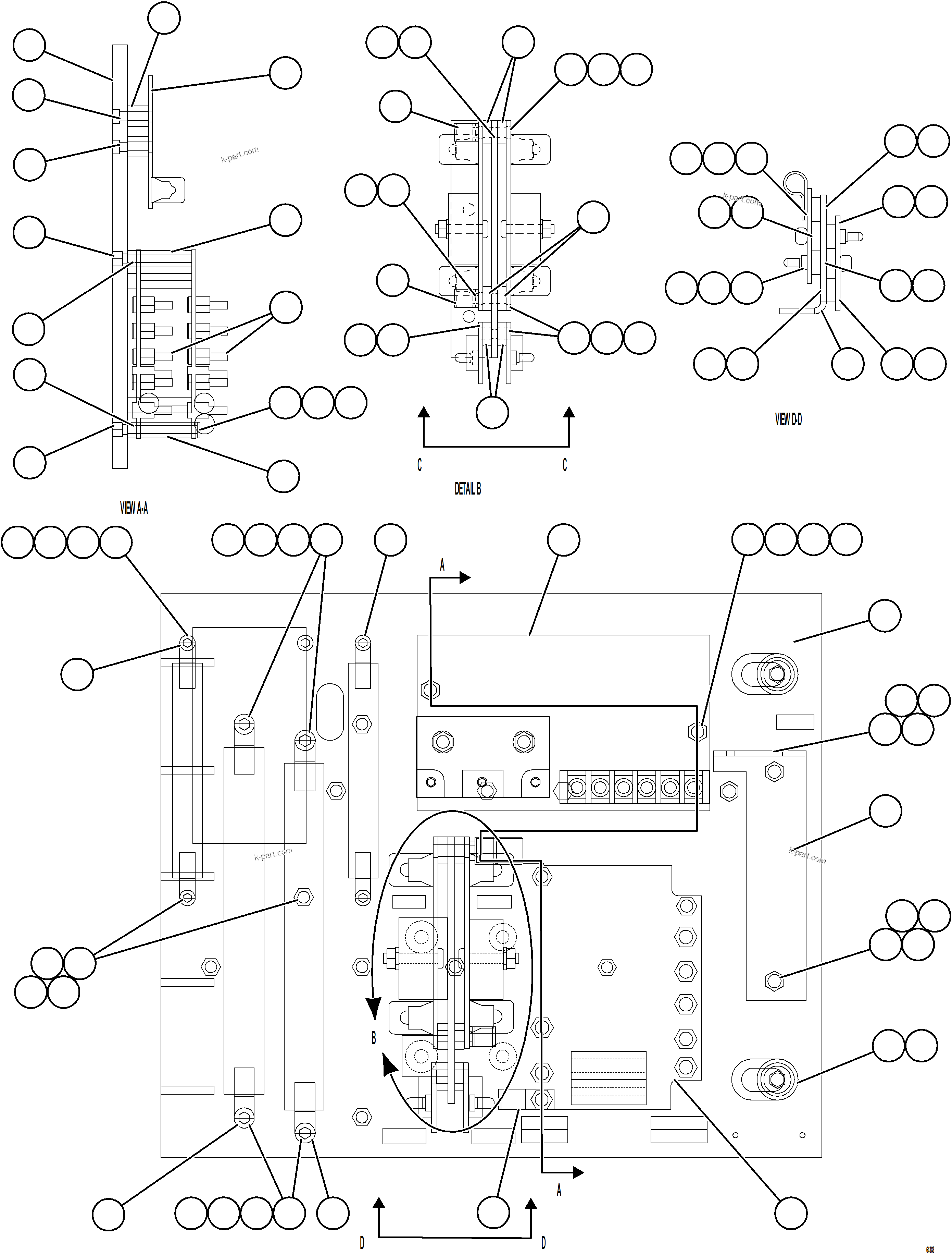 Komatsu parts book diagram for AFE73-T 980E-4 S/N A40160 - A40162  BUENAVISTA: AFSE PANEL COVER ASSEMBLY    1/2    58B-43-00480