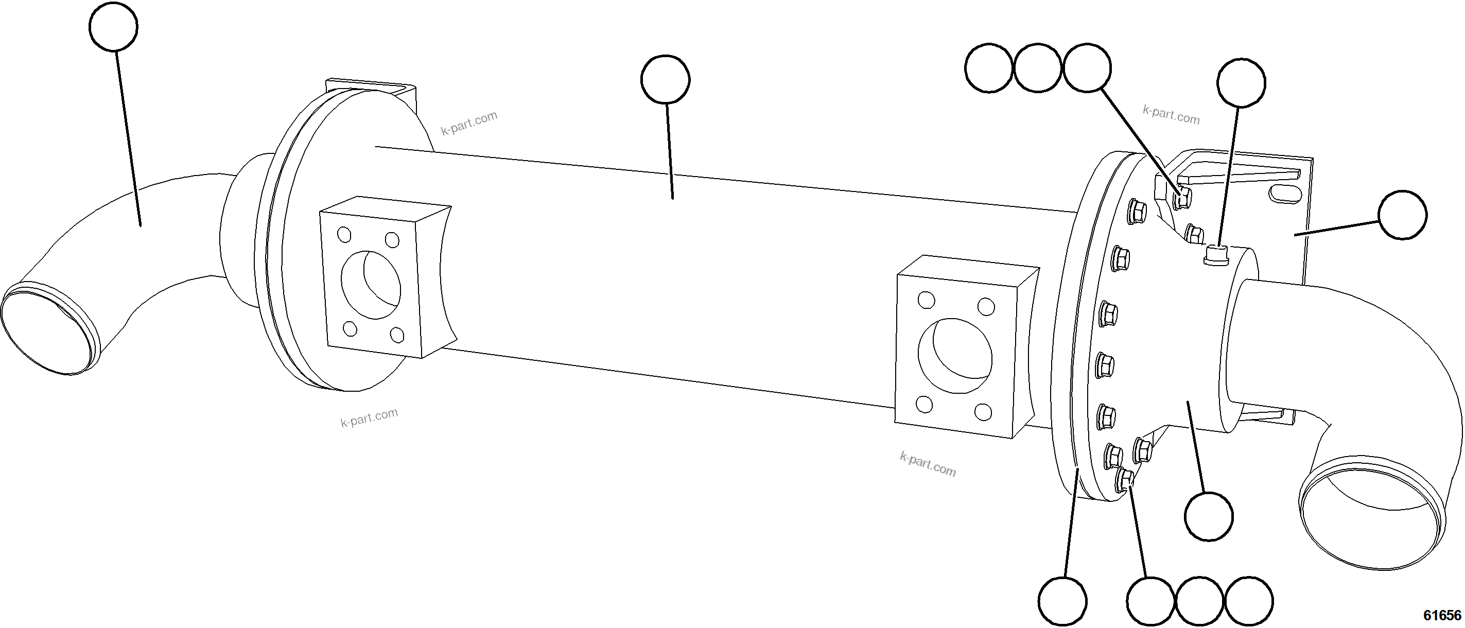 Komatsu parts book diagram for AFE73-V 980E-4 S/N A40166 - A40172  BUENAVISTA: HEAT EXCHANGER    PC2843