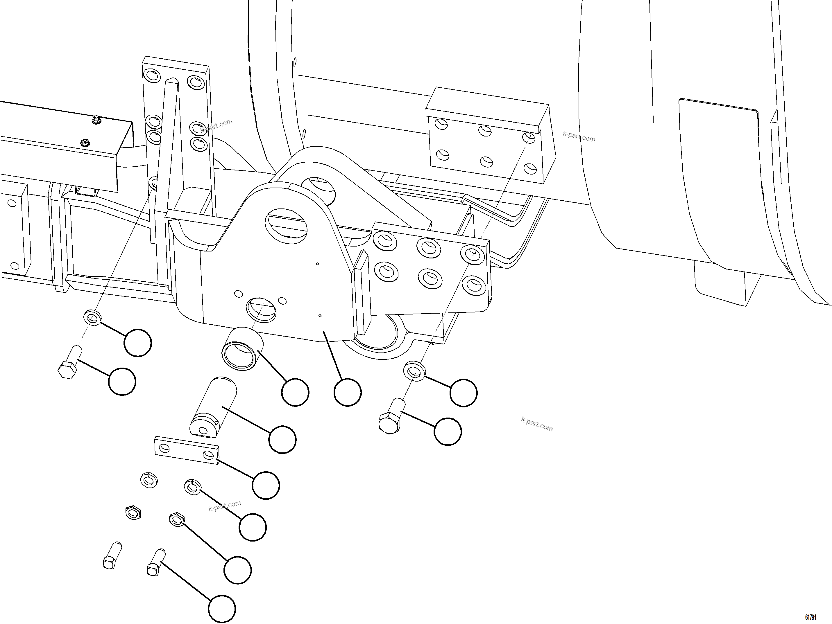 Komatsu parts book diagram for AFE73-V 980E-4 S/N A40166 - A40172  BUENAVISTA: ENGINE CRADLE INSTALLATION