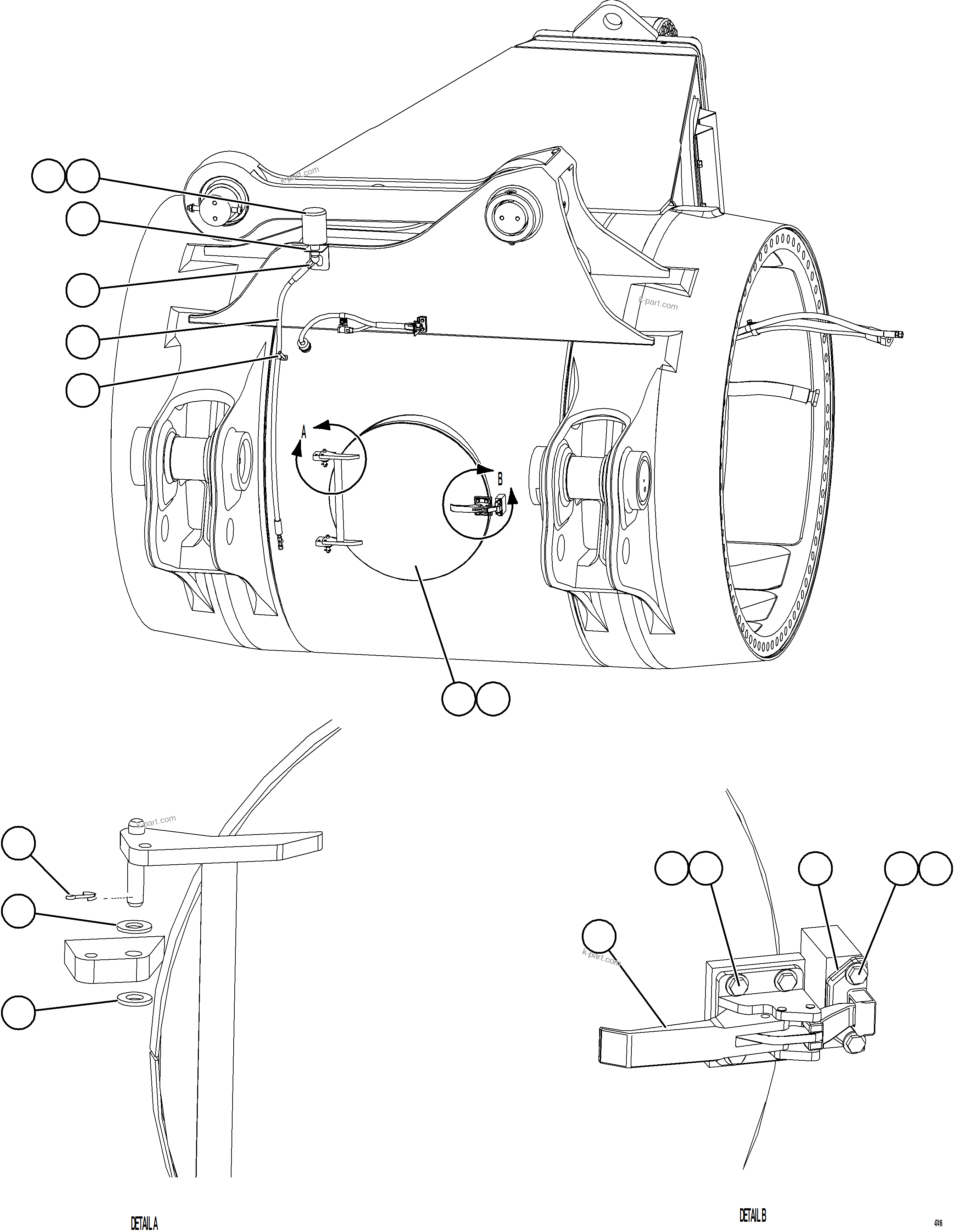 Komatsu parts book diagram for AFE73-V 980E-4 S/N A40166 - A40172  BUENAVISTA: REAR AXLE HATCH & COVER