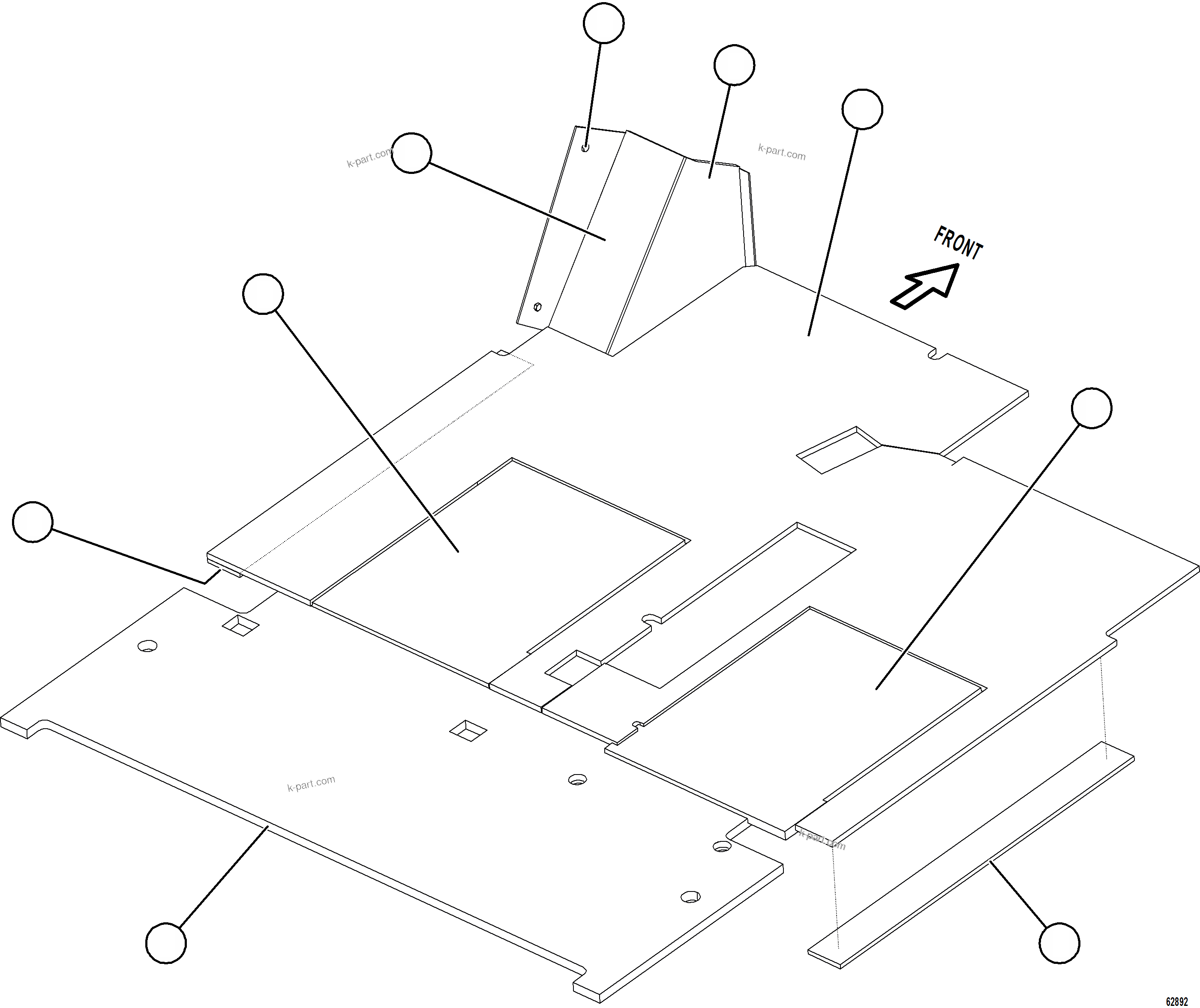 Komatsu parts book diagram for AFE73-V 980E-4 S/N A40166 - A40172  BUENAVISTA: FOOTREST AND FLOOR MATS
