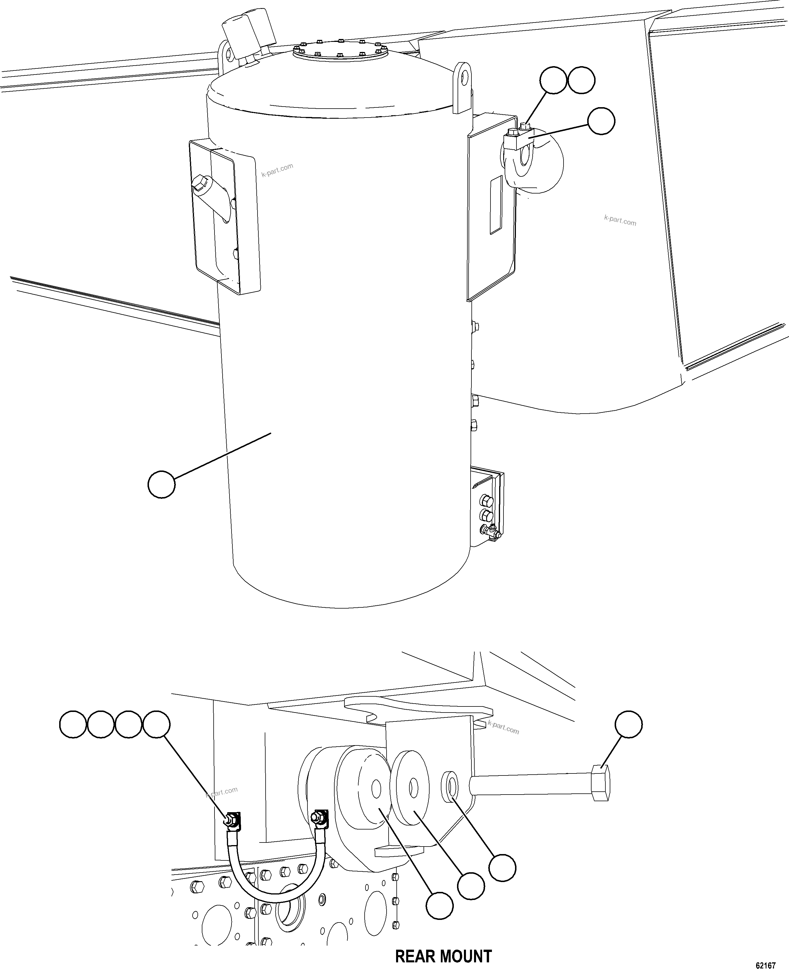 Komatsu parts book diagram for AFE73-V 980E-4 S/N A40166 - A40172  BUENAVISTA: HYDRAULIC TANK INSTALLATION