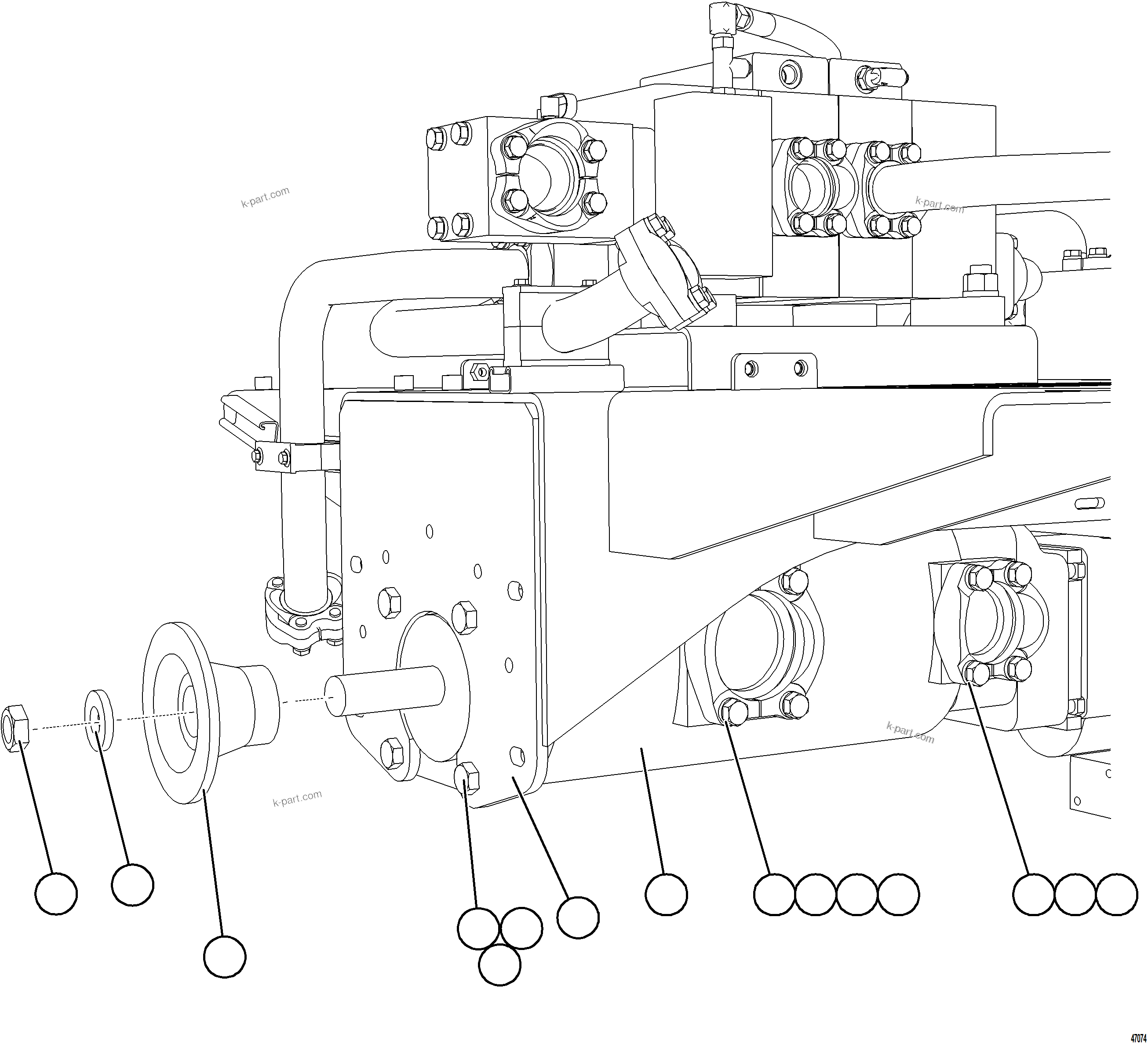 Komatsu parts book diagram for AFE73-V 980E-4 S/N A40166 - A40172  BUENAVISTA: HOIST PUMP INSTALLATION