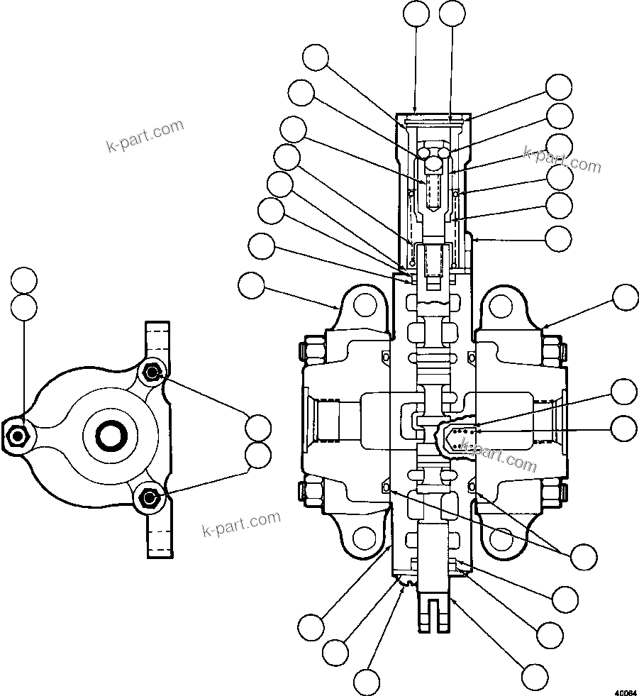 Komatsu parts book diagram for AFE73-V 980E-4 S/N A40166 - A40172  BUENAVISTA: HOIST PILOT VALVE ASSEMBLY    PB6922
