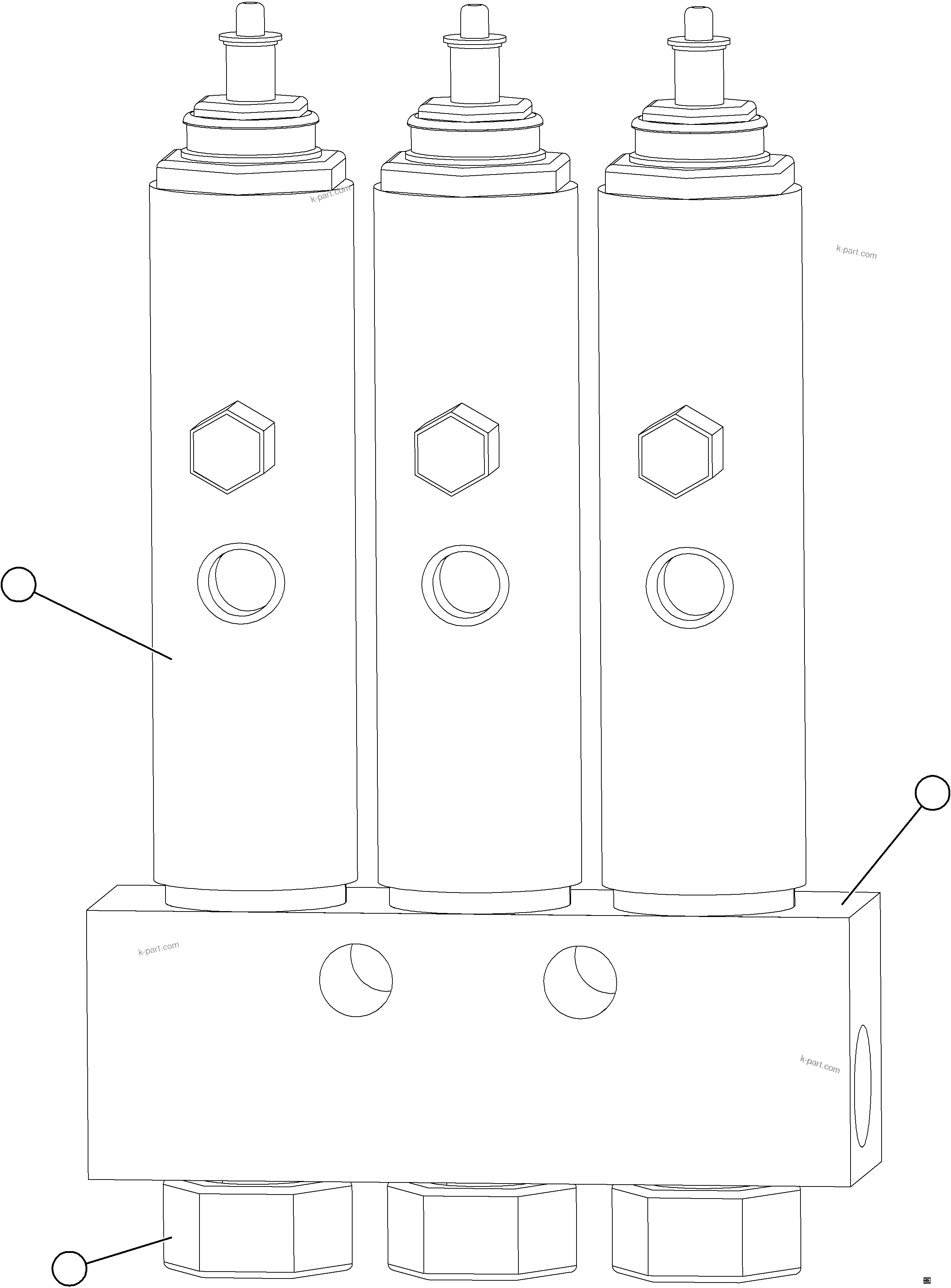 Komatsu parts book diagram for AFE73-V 980E-4 S/N A40166 - A40172  BUENAVISTA: 3-PIECE INJECTOR ASSEMBLY    TA4410