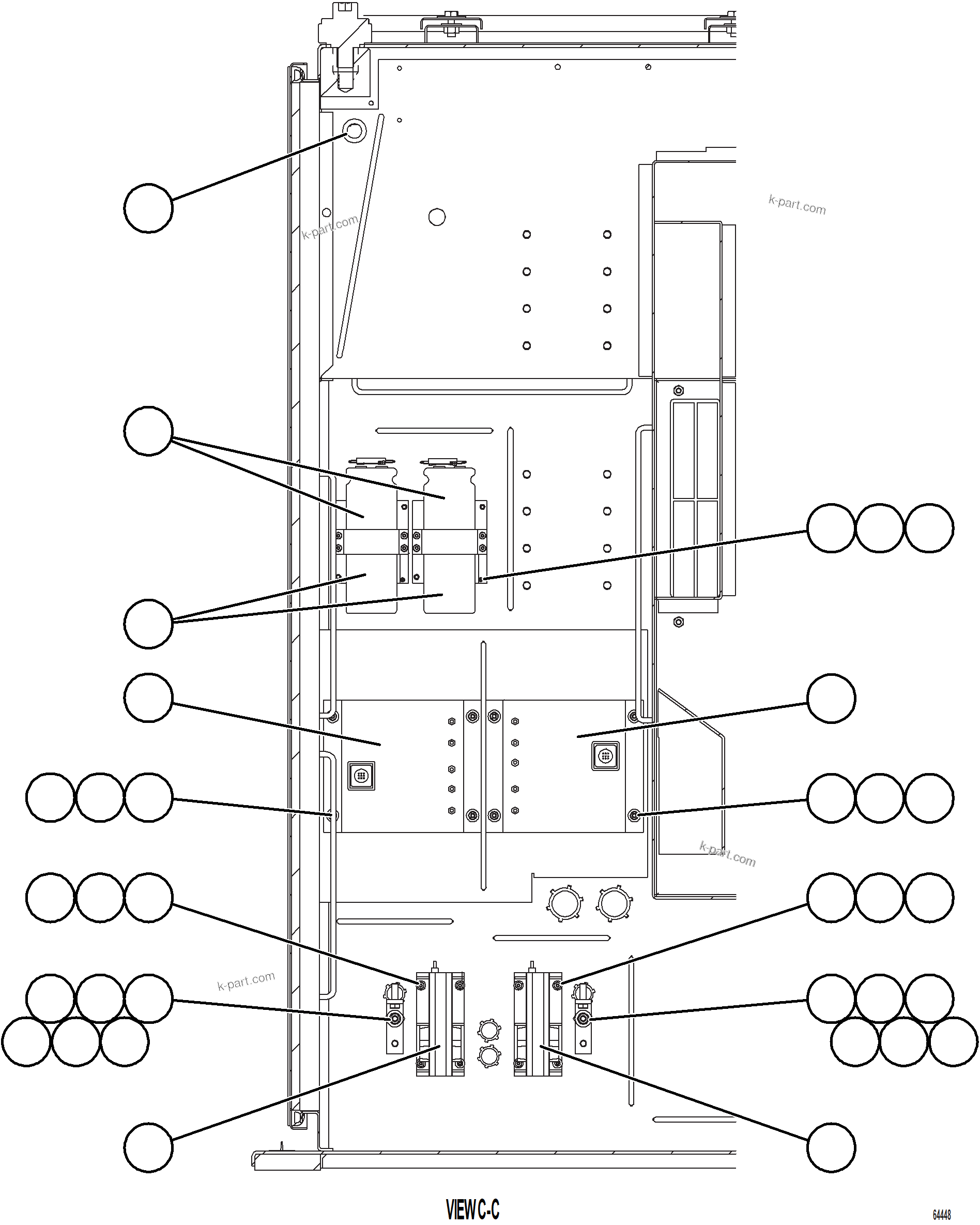 Komatsu parts book diagram for AFE73-V 980E-4 S/N A40166 - A40172  BUENAVISTA: CONTROL CABINET - HIGH VOLTAGE  3/6   58B-43-00700