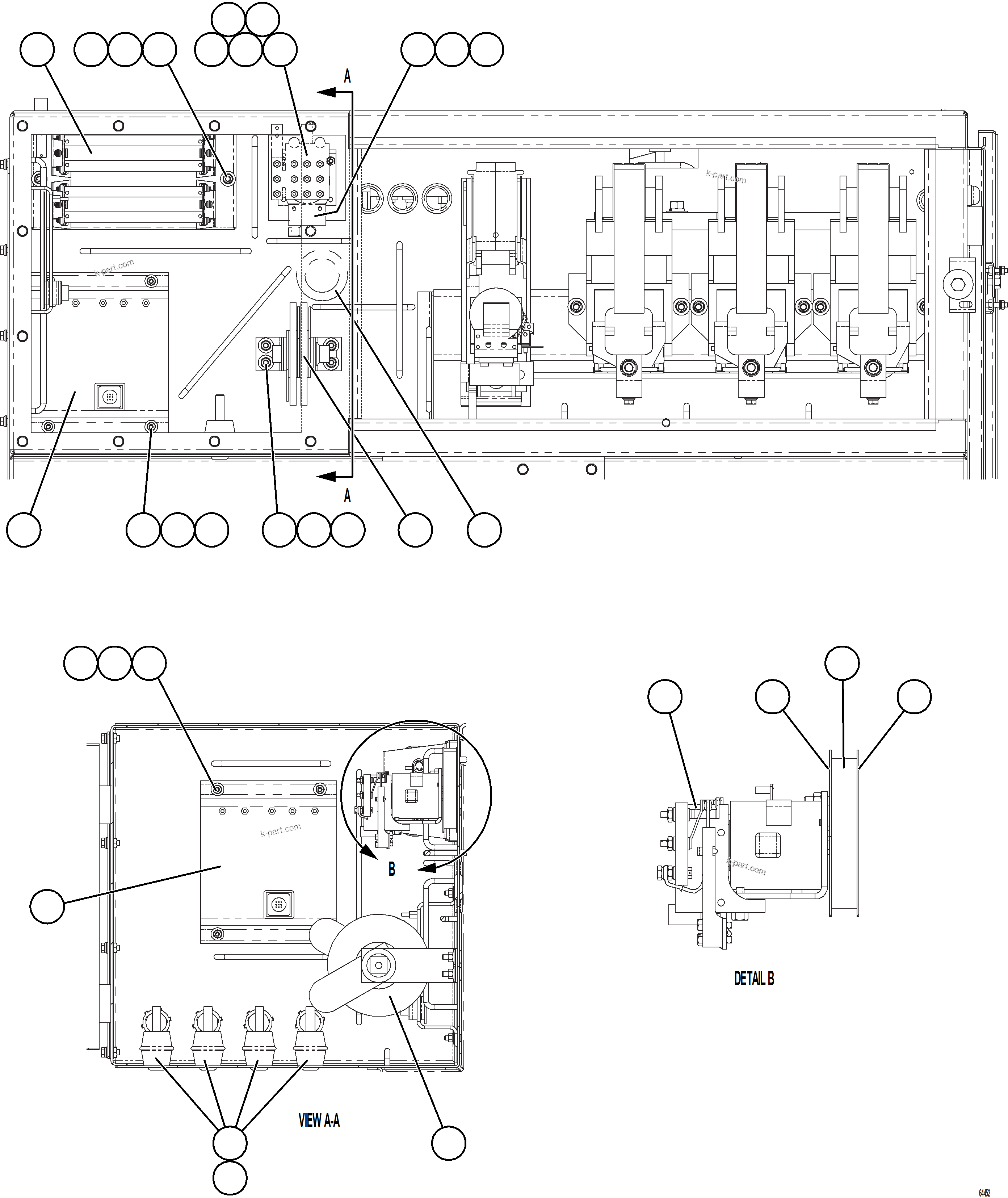 Komatsu parts book diagram for AFE73-V 980E-4 S/N A40166 - A40172  BUENAVISTA: CONTROL CABINET - CONTACTOR BOX  1/2  58B-43-00700
