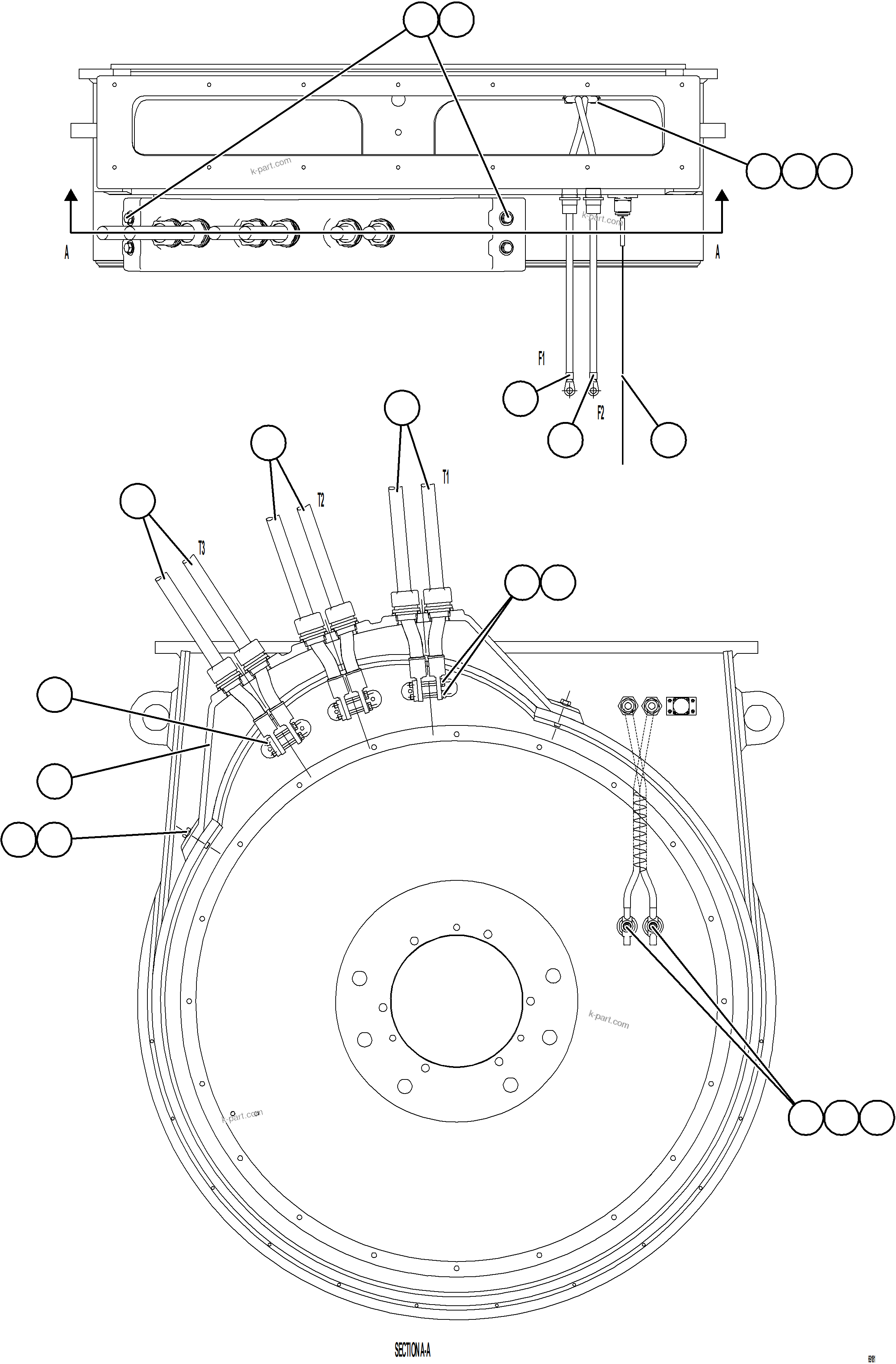 Komatsu parts book diagram for AFE73-V 980E-4 S/N A40166 - A40172  BUENAVISTA: ALTERNATOR ASSEMBLY    58B-06-10362    6/6