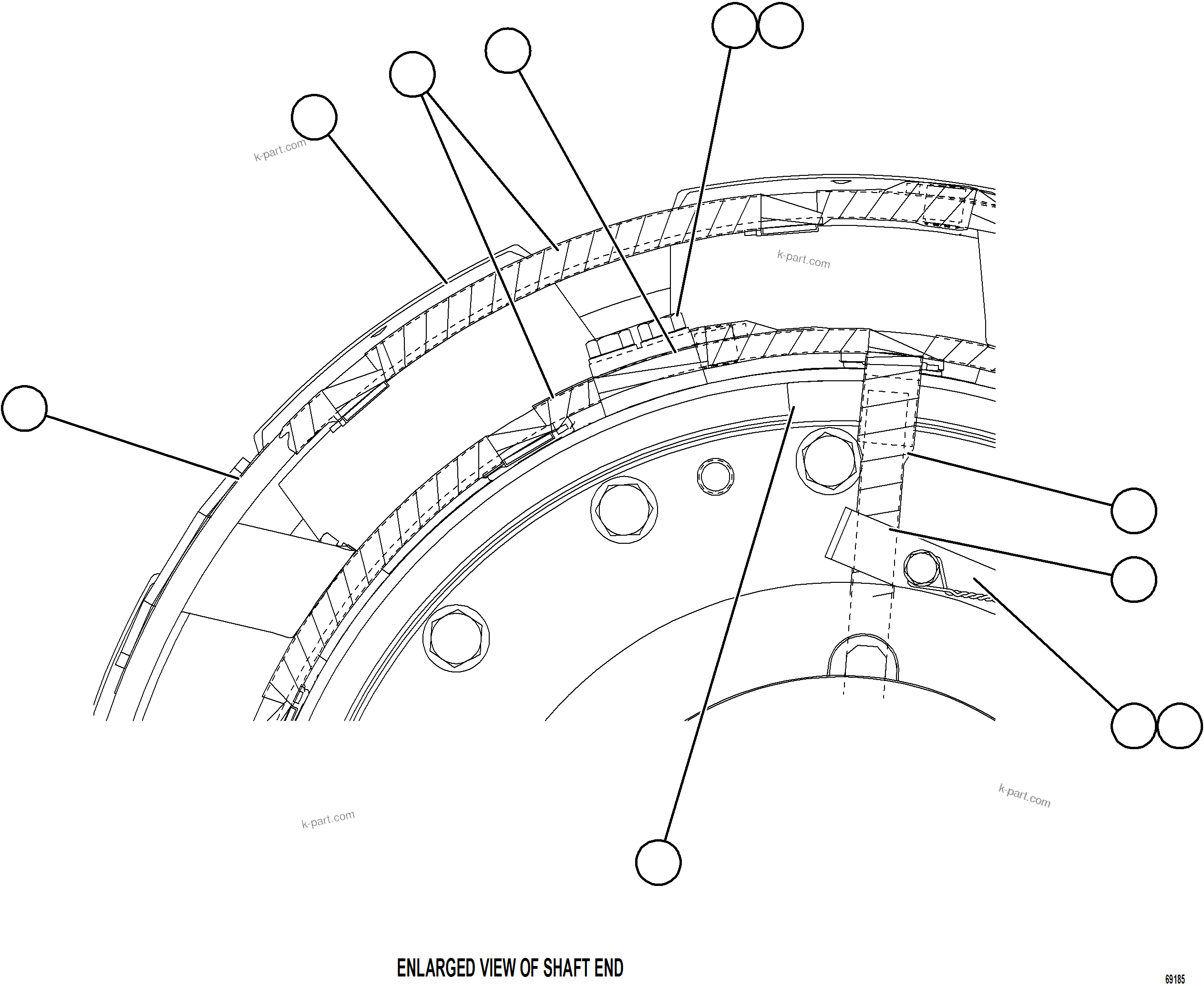 Komatsu parts book diagram for AFE73-V 980E-4 S/N A40166 - A40172  BUENAVISTA: ALTERNATOR ROTOR ASSEMBLY    58B-06-07170    3/5