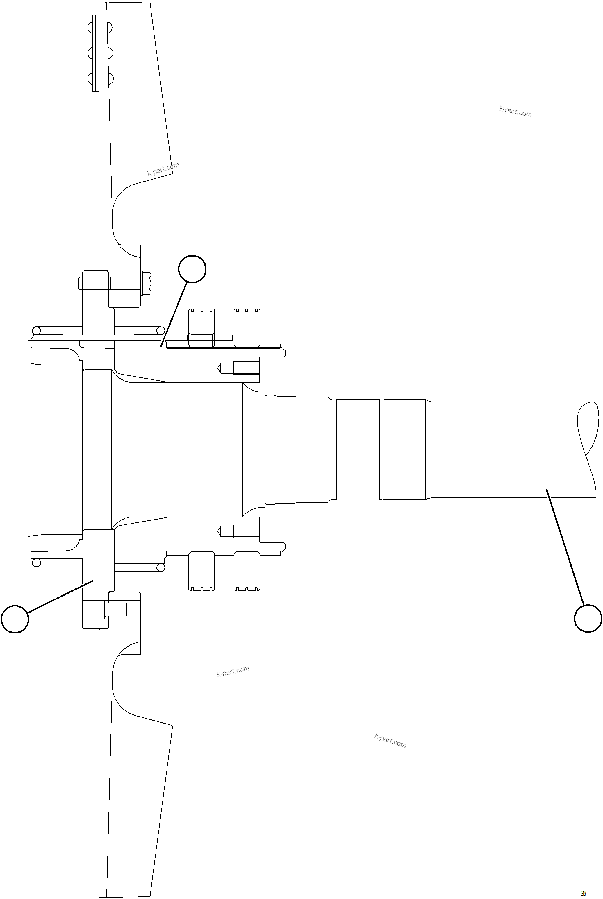 Komatsu parts book diagram for AFE73-V 980E-4 S/N A40166 - A40172  BUENAVISTA: ALTERNATOR ROTOR ASSEMBLY    58B-06-07170    5/5