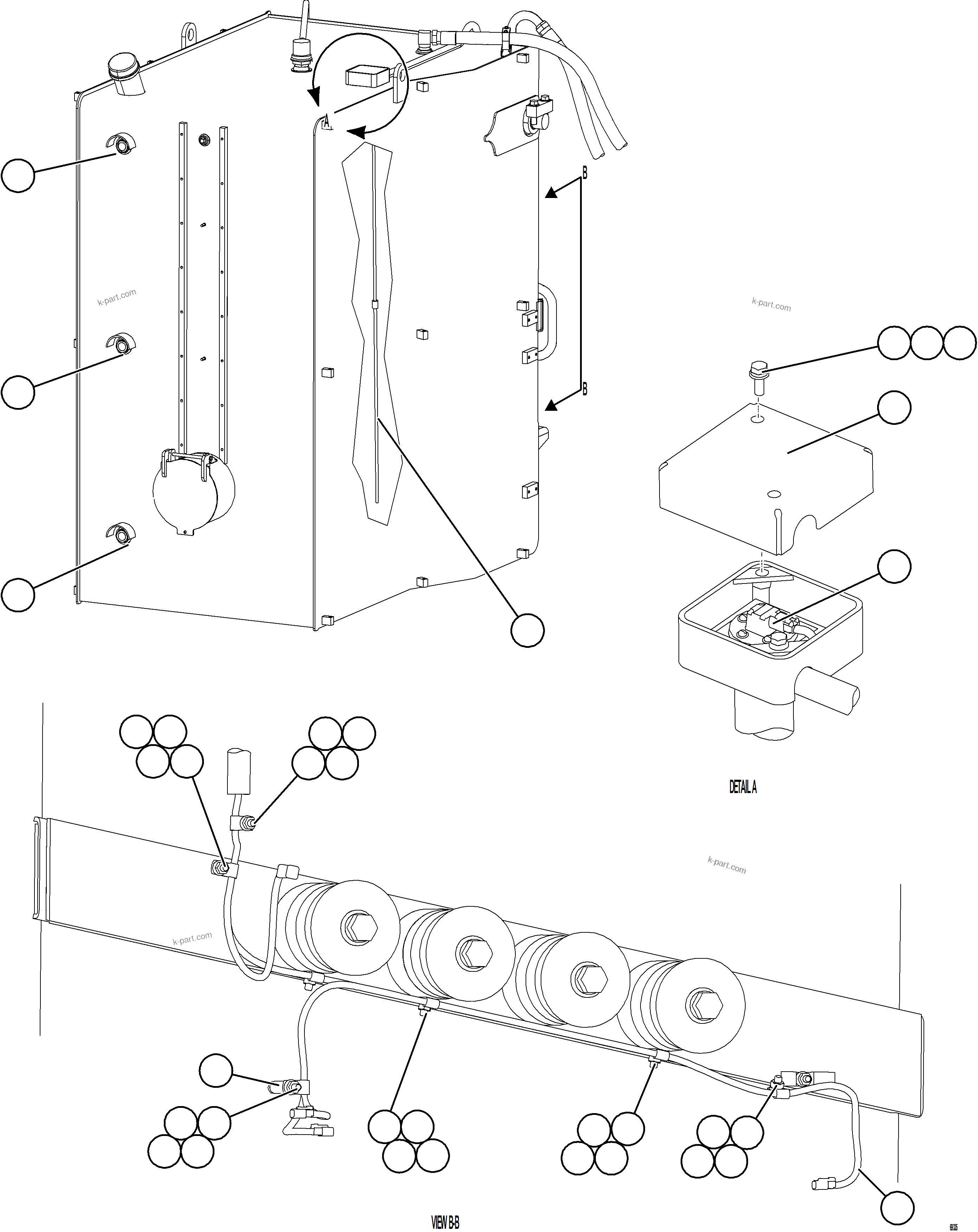 Komatsu parts book diagram for AFE75-AM 980E-5 S/N A50142 - A50143  SPENCE: FUEL LEVEL SENDER & WIRING