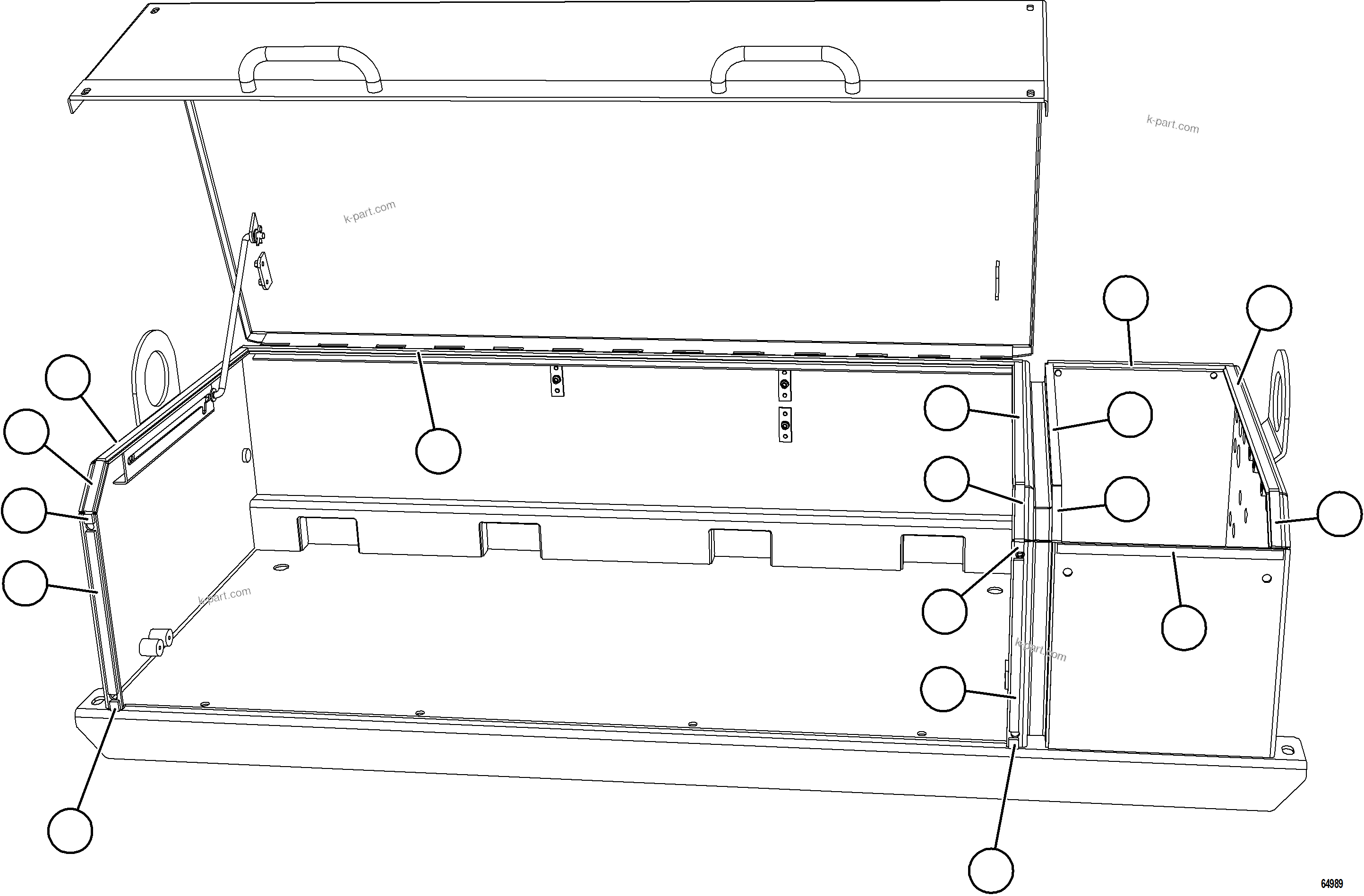 Komatsu parts book diagram for AFE75-AM 980E-5 S/N A50142 - A50143  SPENCE: BATTERY BOX ASSEMBLY    3/7    58F-54-20972